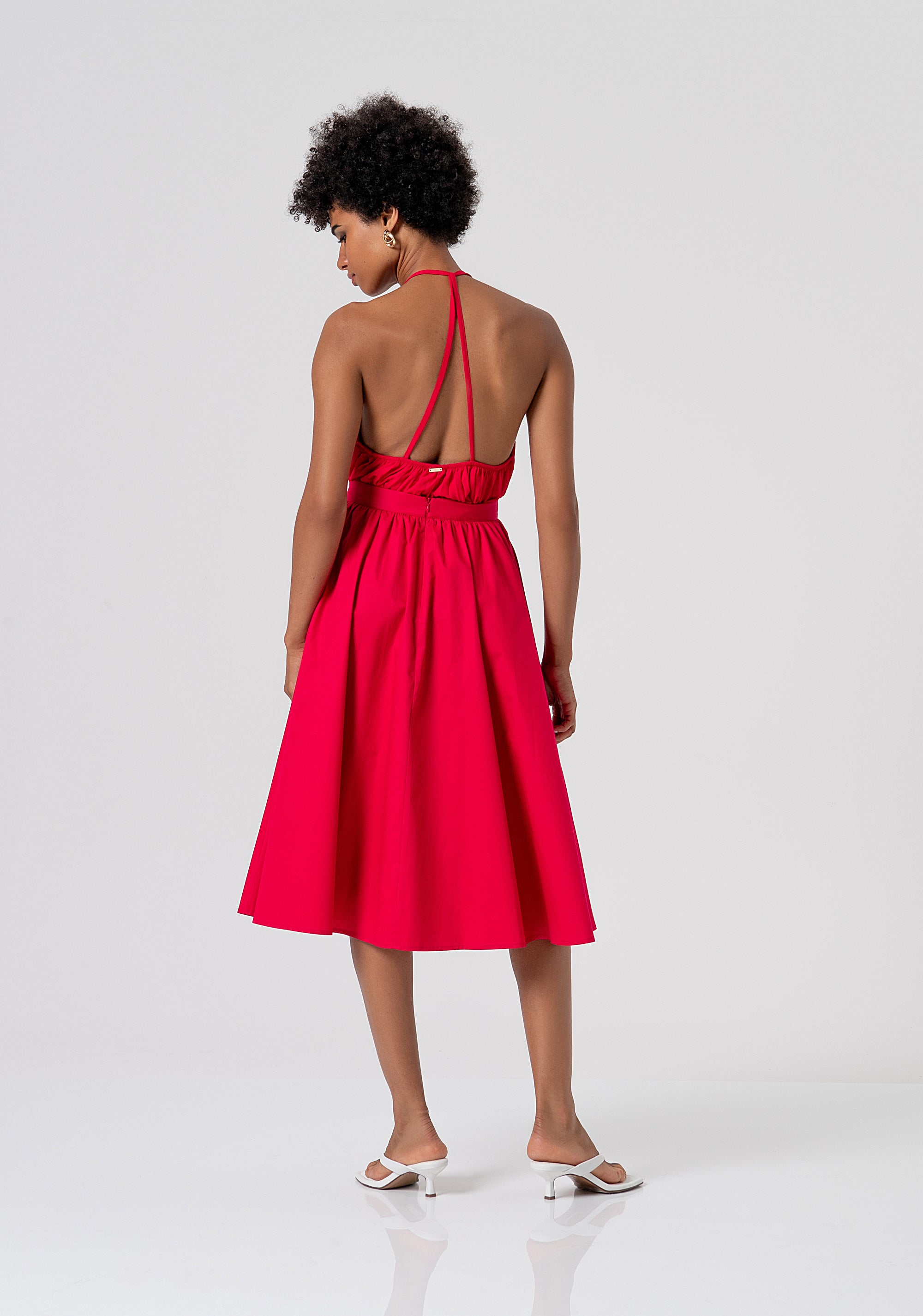 Gonna flare midi in popeline di cotone FS26SG2001W400E5-689 Fracomina