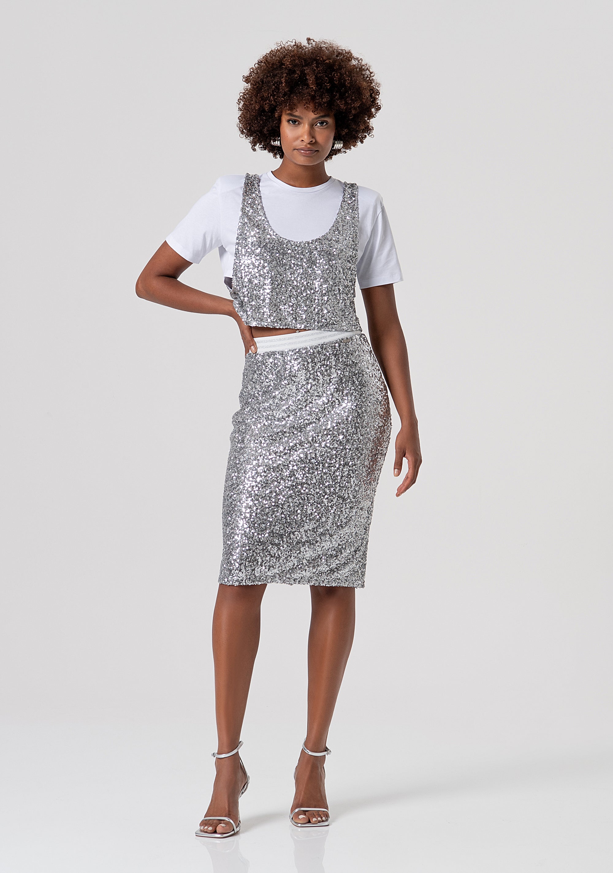 Gonna slim midi in paillettes FS26SG2002W439N6-389 Fracomina