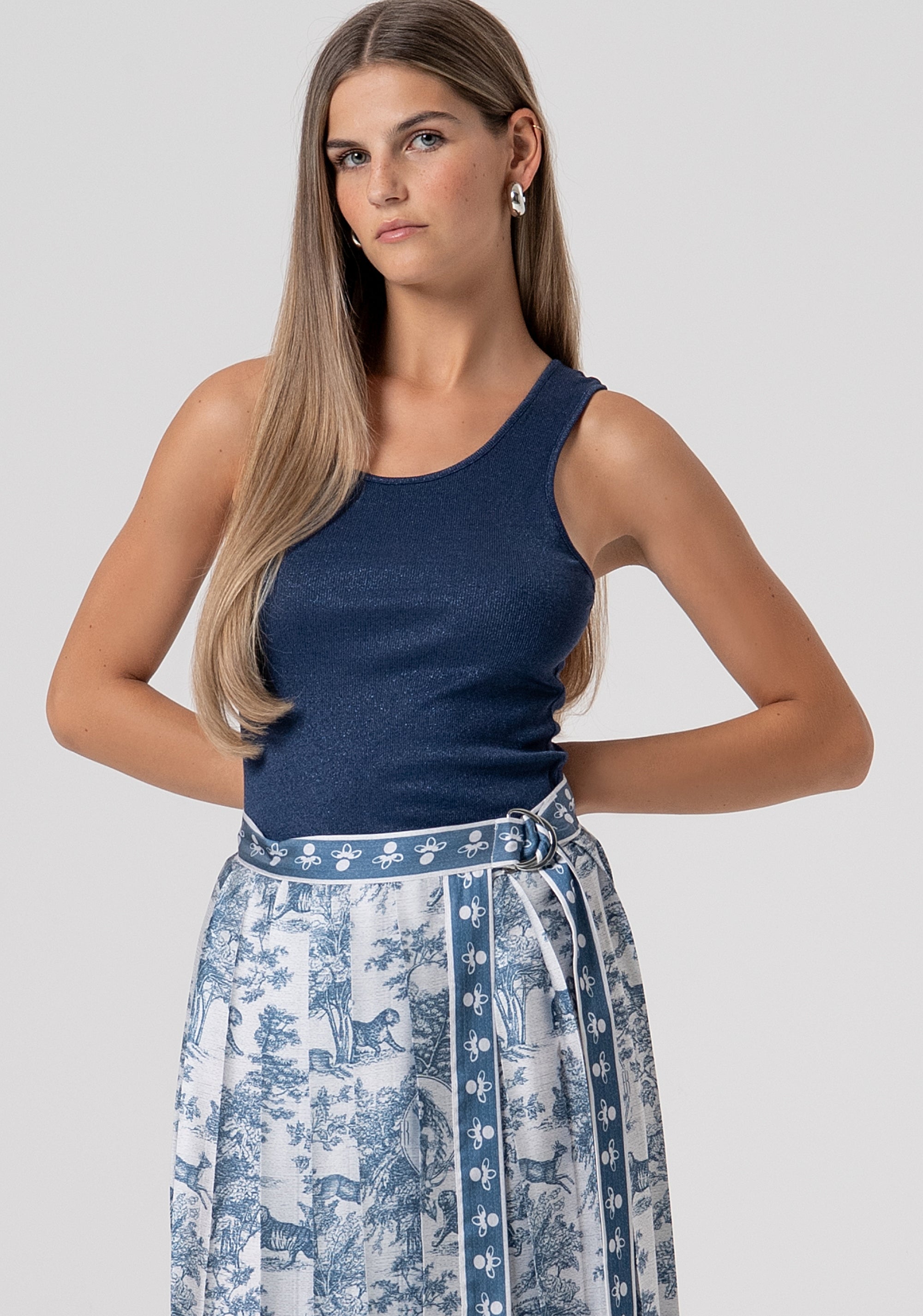 Gonna flare midi a portafoglio in fantasia FS26SG2005W435K5-083 Fracomina