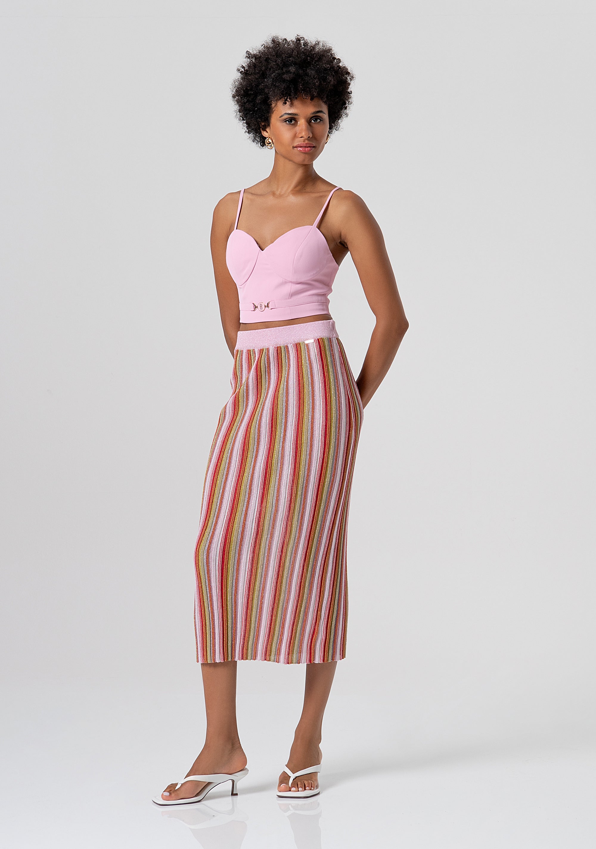 Gonna slim midi in maglia con lurex FS26SG4002K432F8-210 Fracomina