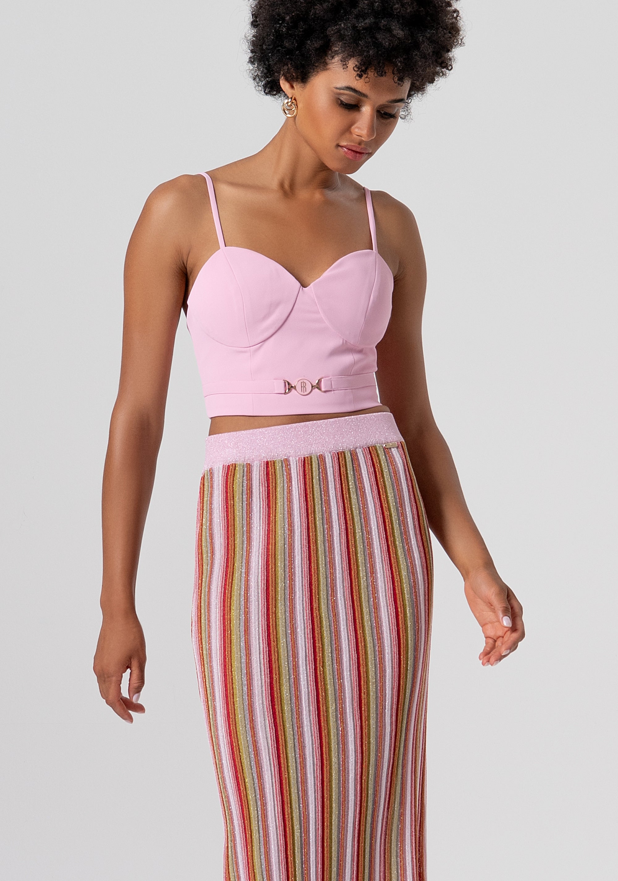 Gonna slim midi in maglia con lurex FS26SG4002K432F8-210 Fracomina