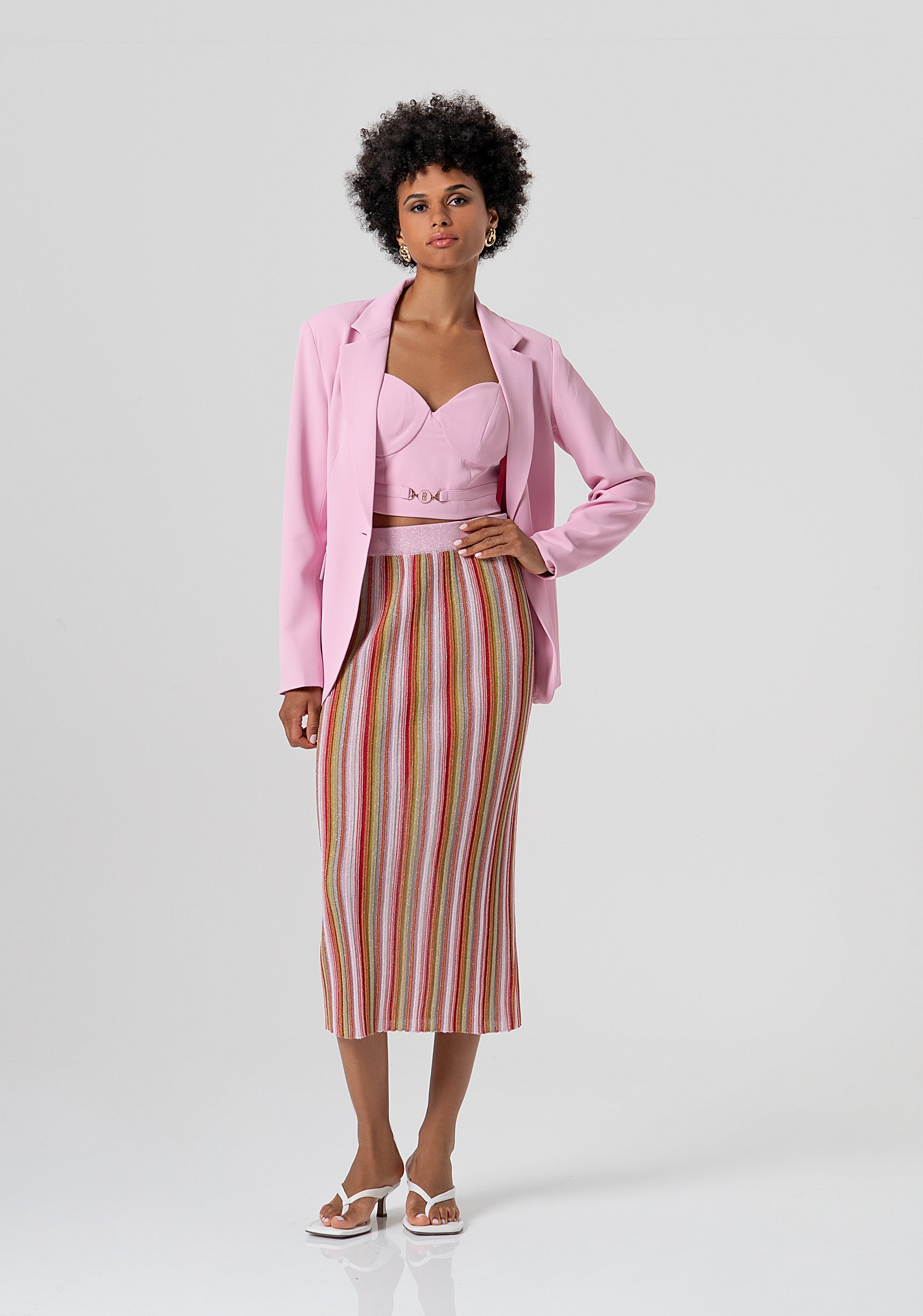 Gonna slim midi in maglia con lurex FS26SG4002K432F8-210 Fracomina