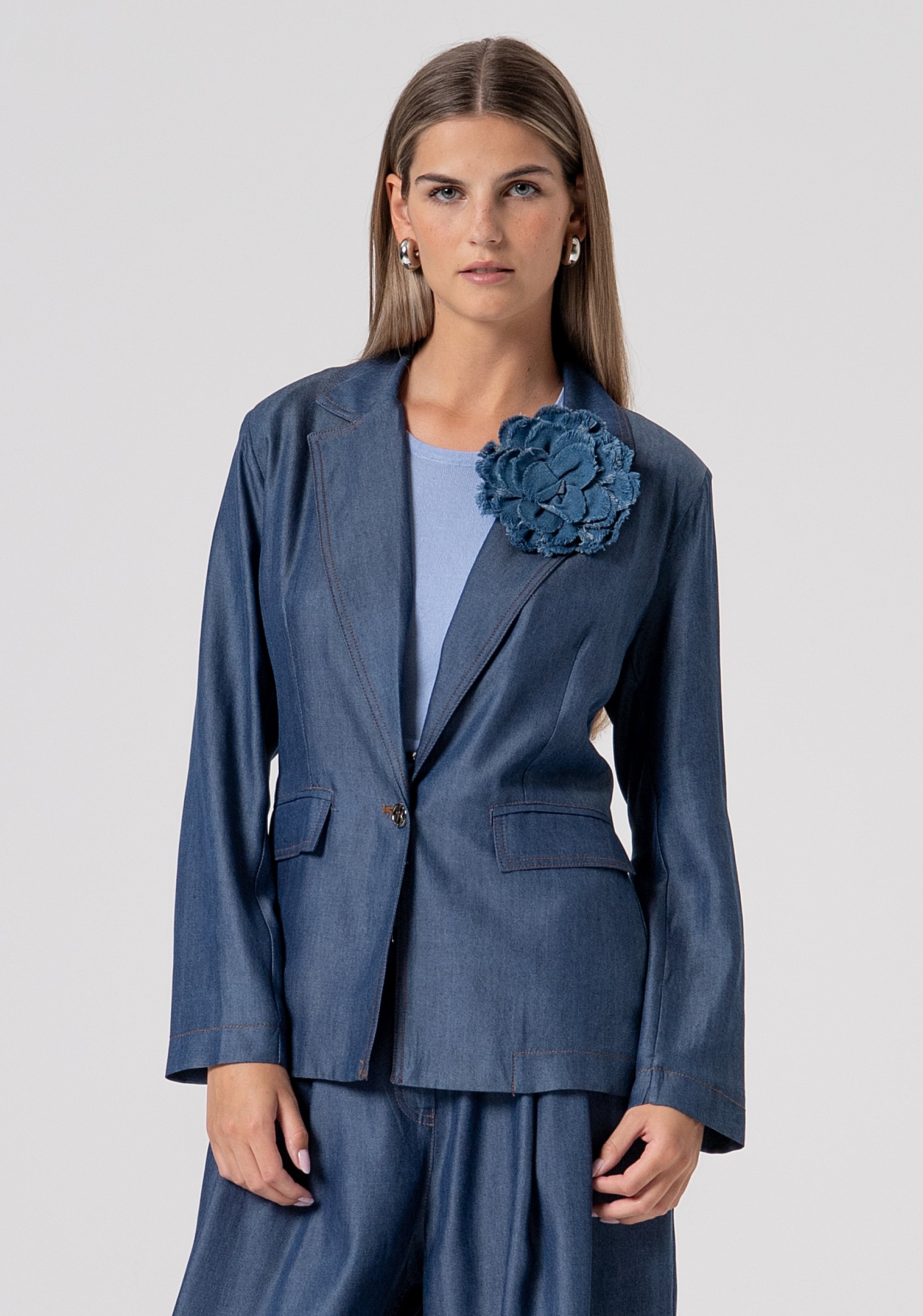 Blazer over monopetto in tencel FS26SJ4001D46901-064 Fracomina
