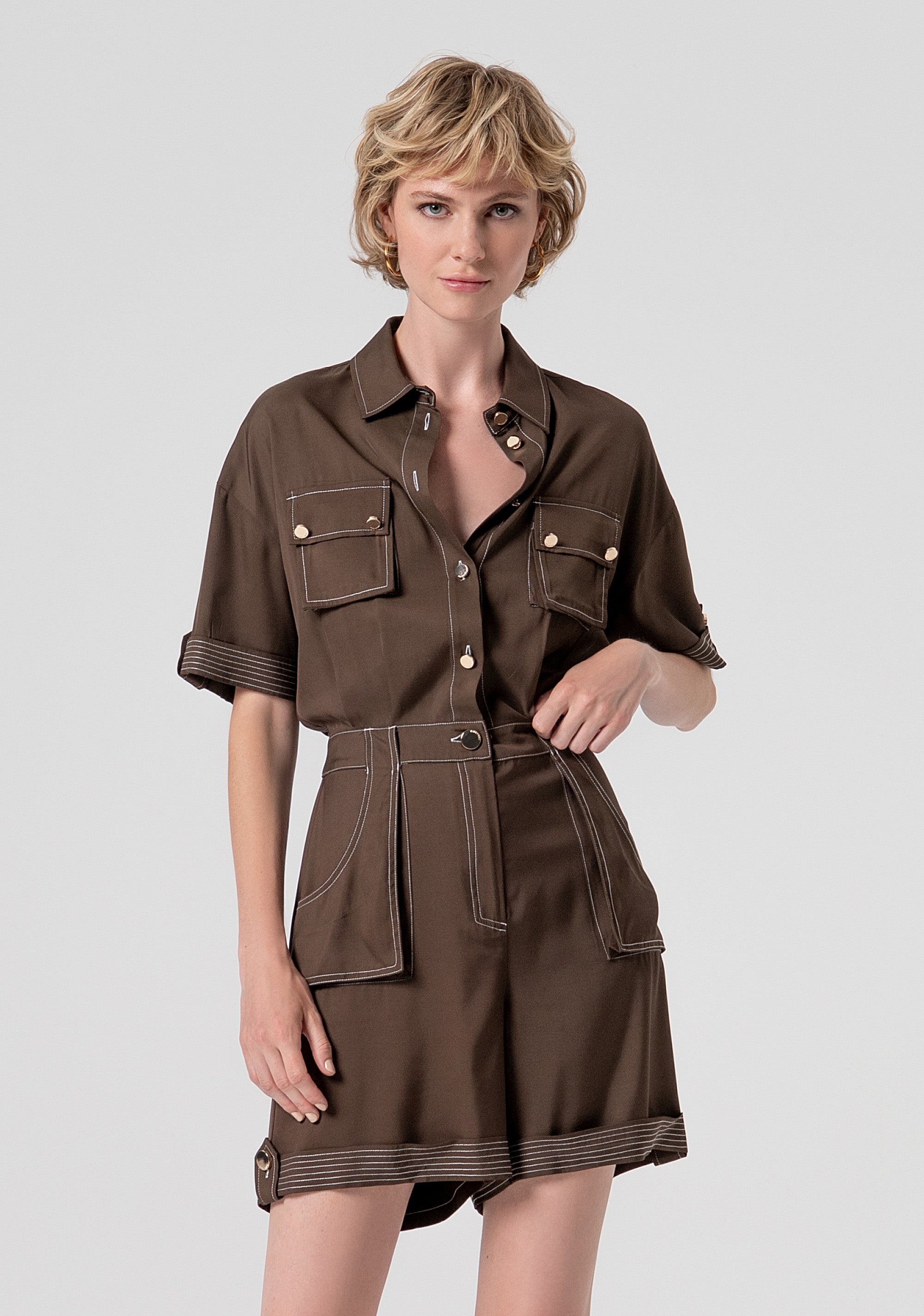 Tuta regular corta FS26SO1001W84401-091 Fracomina