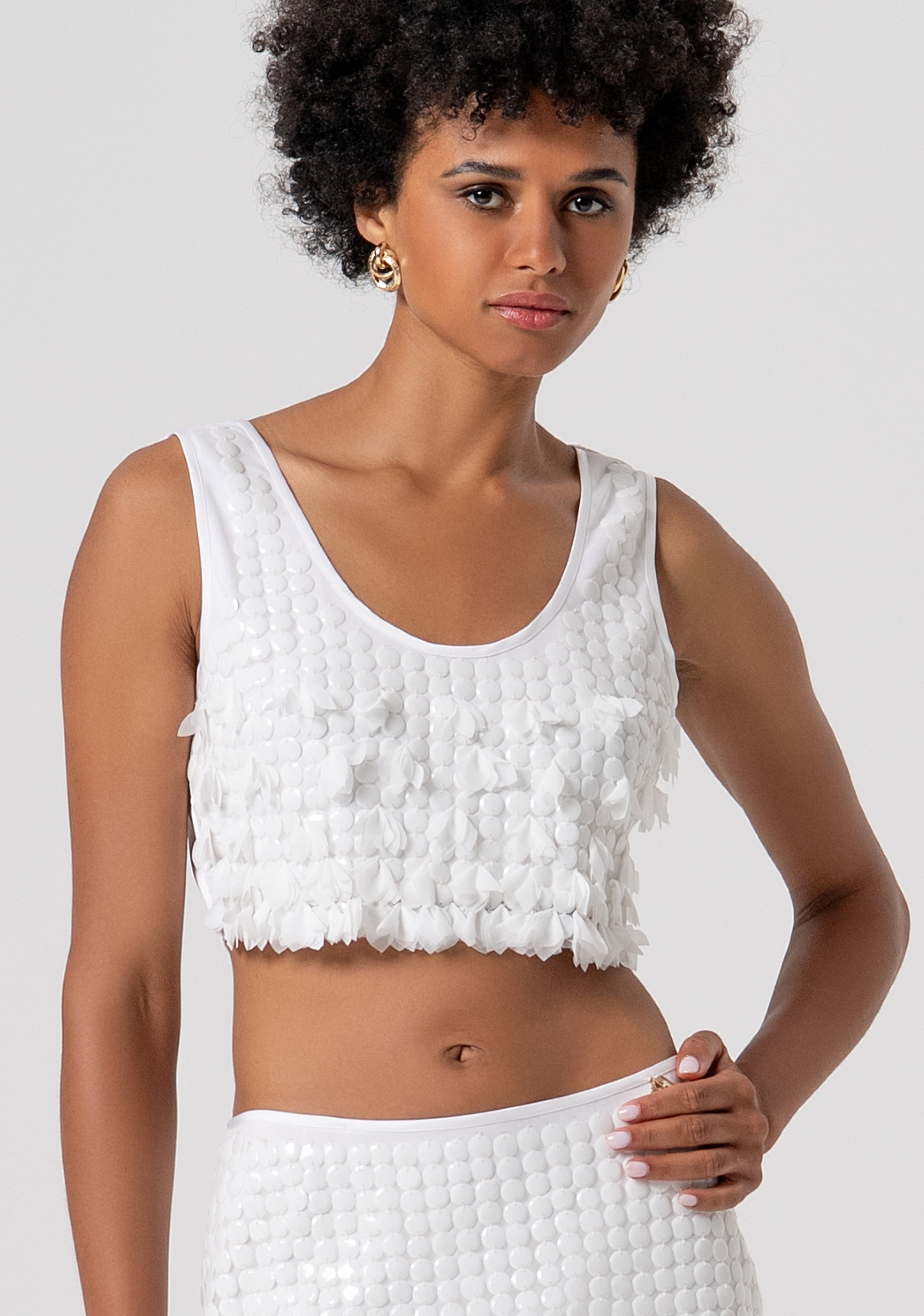 Top cropped in paillettes FS26ST2002W411R9-278 Fracomina