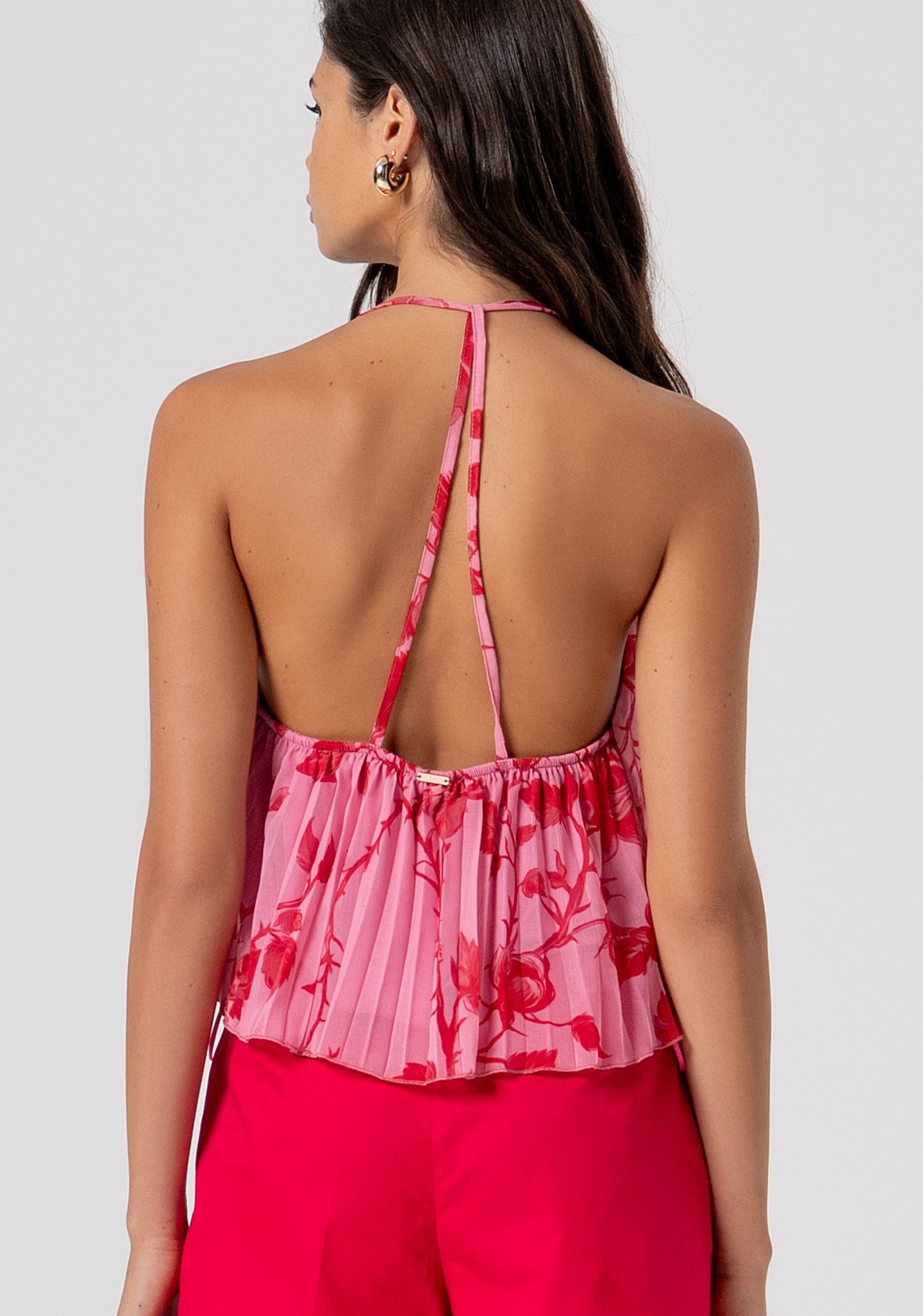 Top senza maniche in georgette plissettata FS26ST2008W412K9-G54 Fracomina