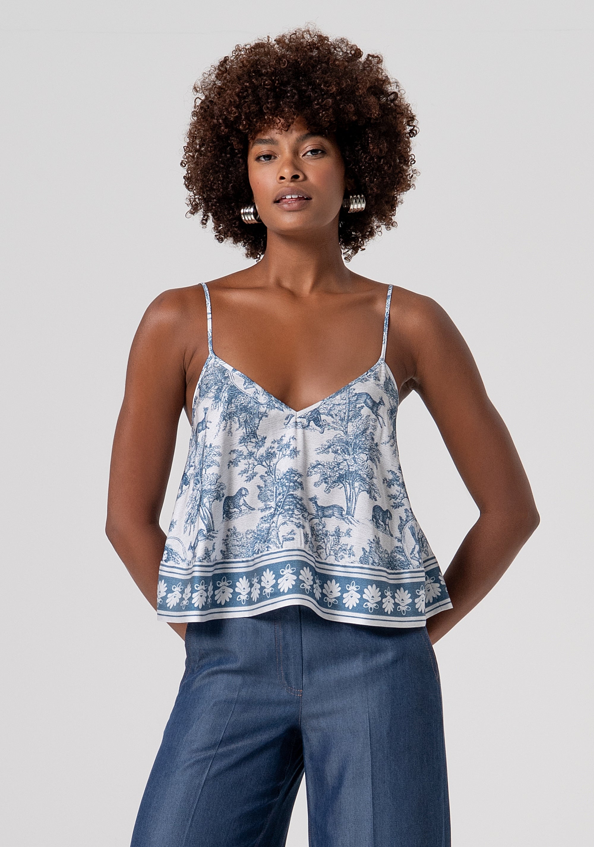 Top senza maniche in fantasia FS26ST2009W435K5-083 Fracomina