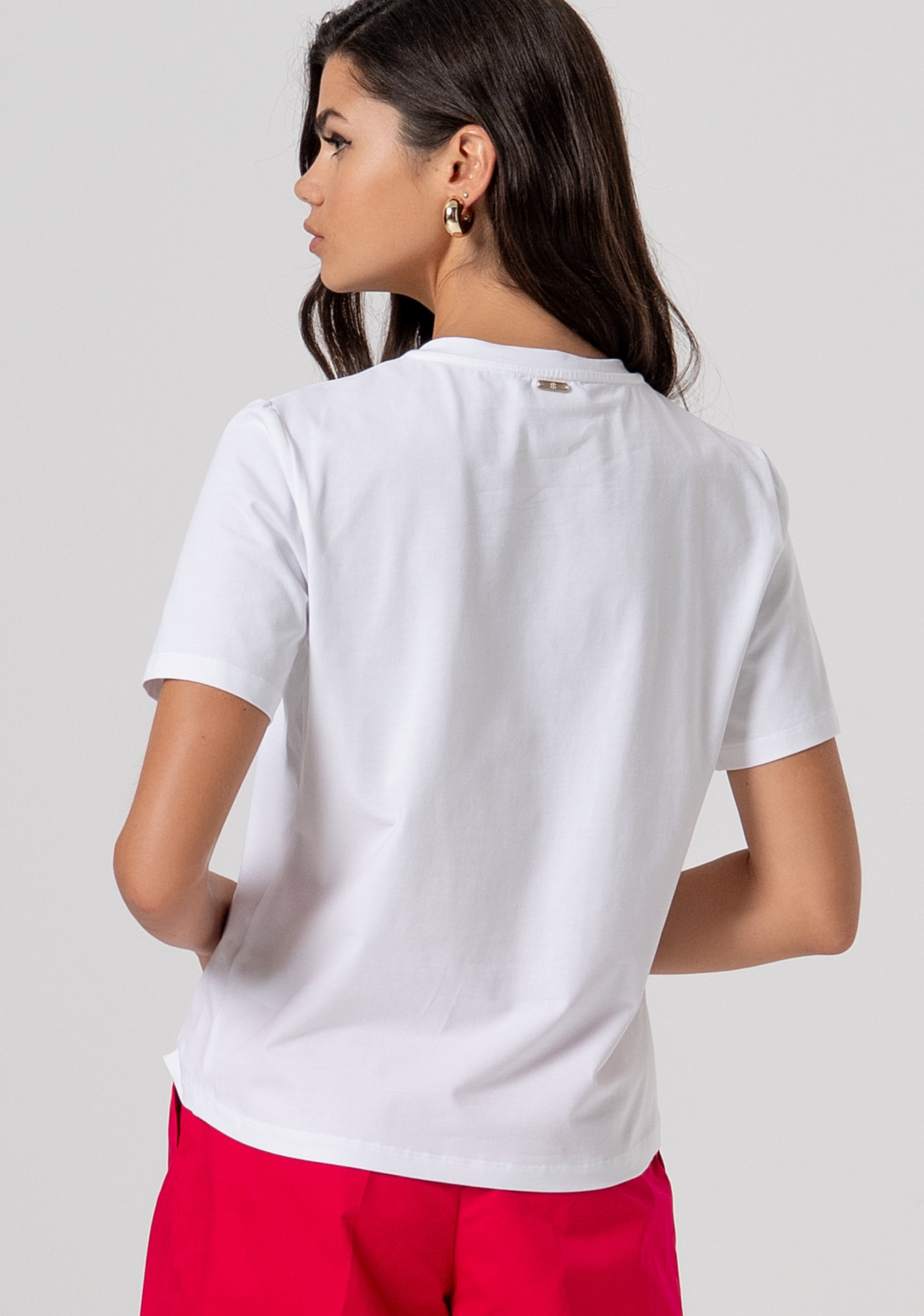 T-shirt regular con ricami FS26ST3001J401E5-278 Fracomina