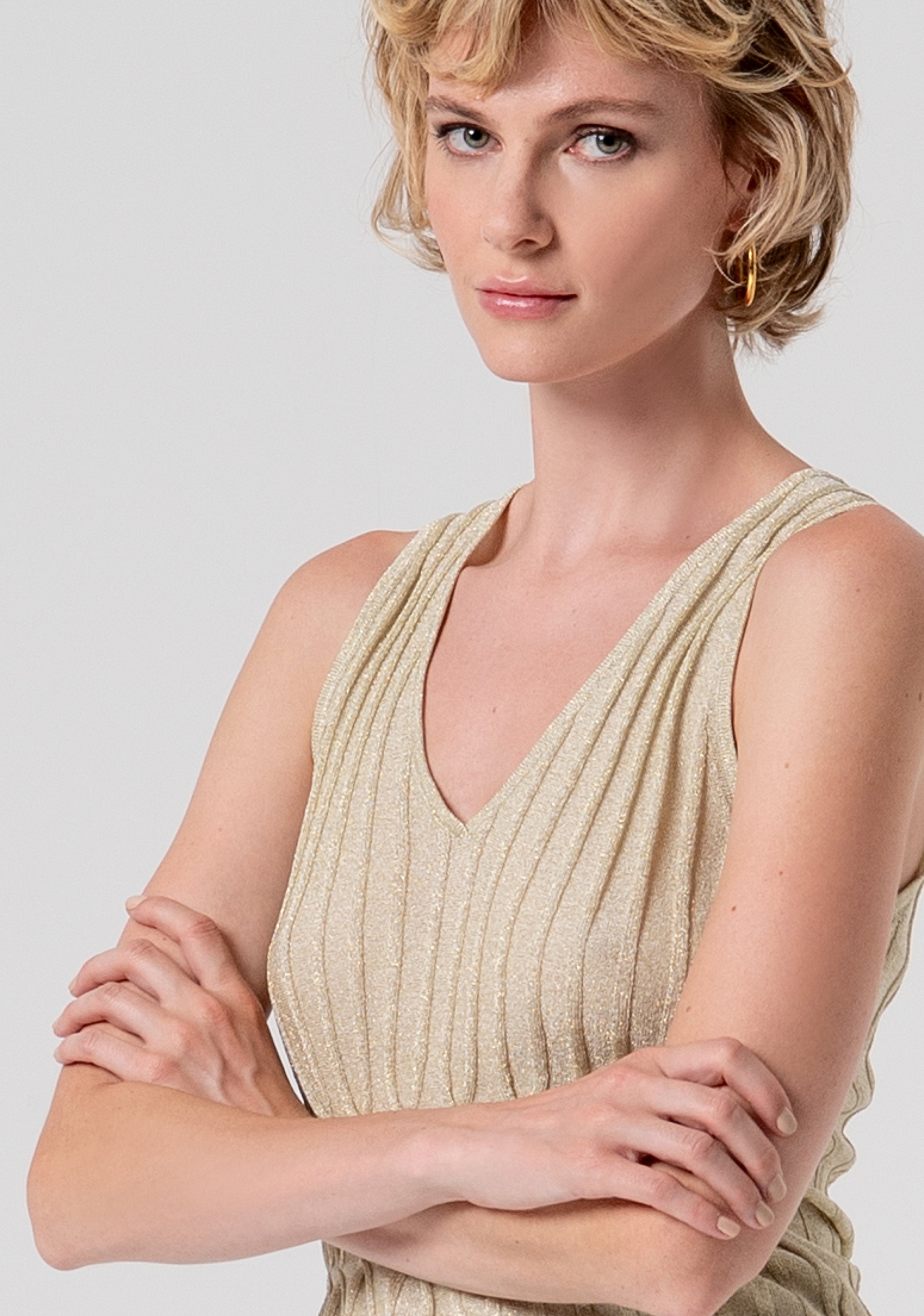 Top senza maniche in maglia con lurex FS26ST4006K414Q7-150 Fracomina