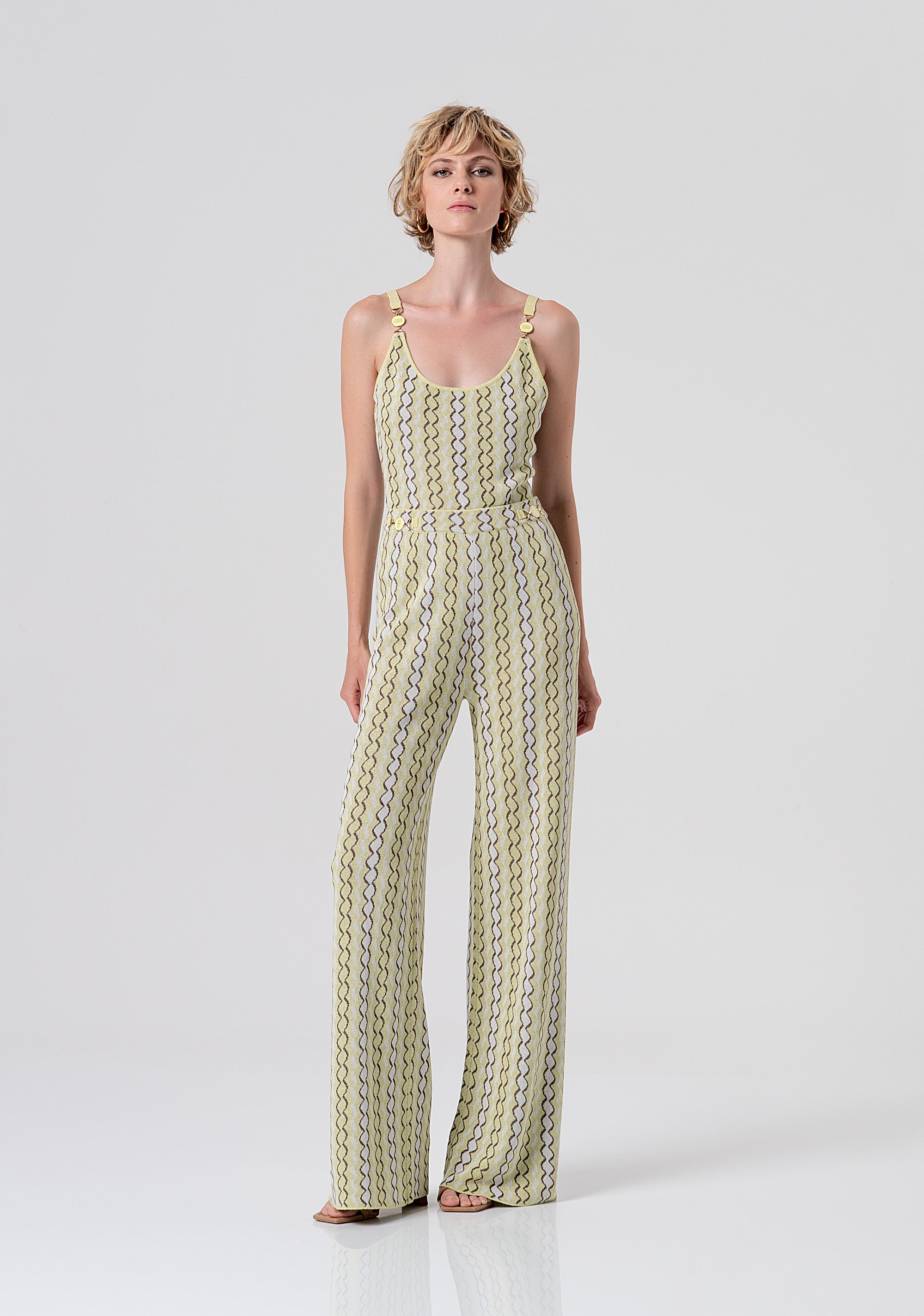 Top senza maniche in maglia con jacquard FS26ST4007K414F8-210 Fracomina