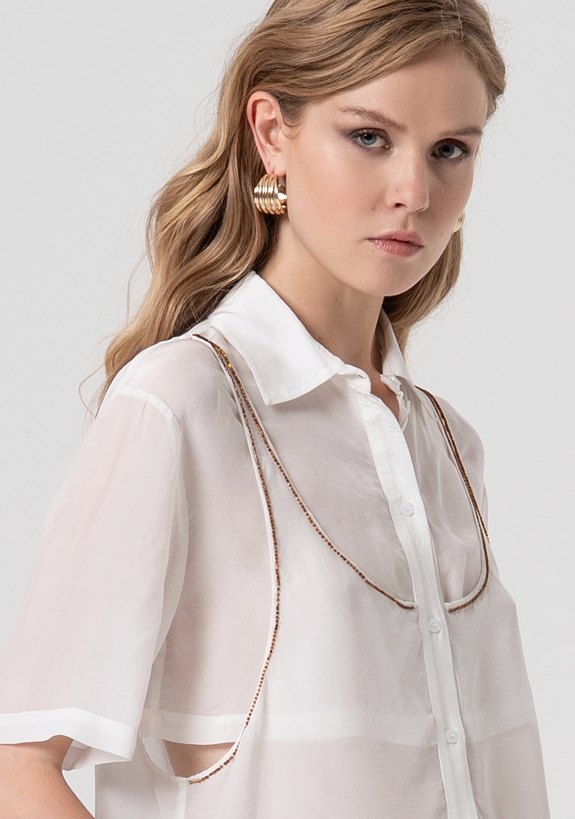 Camicia cropped in viscosa con top senza maniche FS26ST6004W42201-278 Fracomina