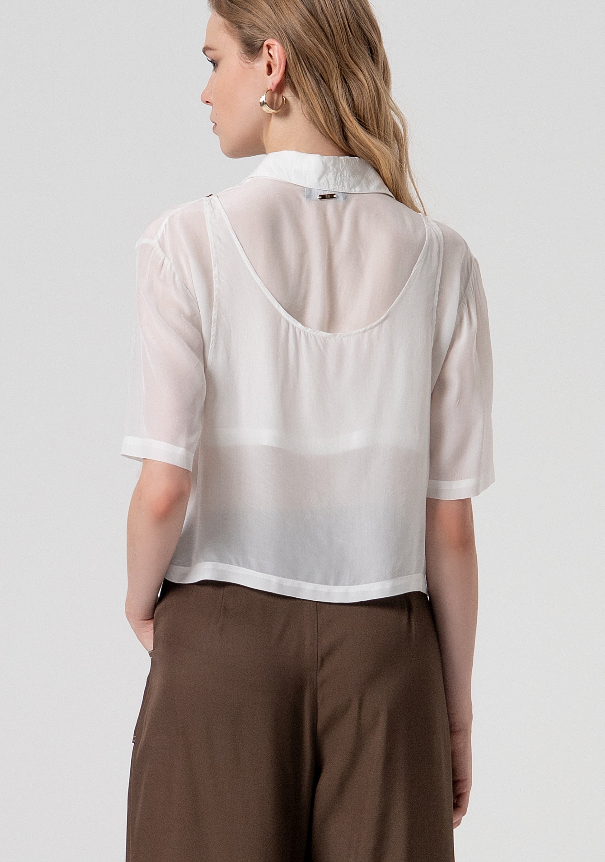 Camicia cropped in viscosa con top senza maniche FS26ST6004W42201-278 Fracomina