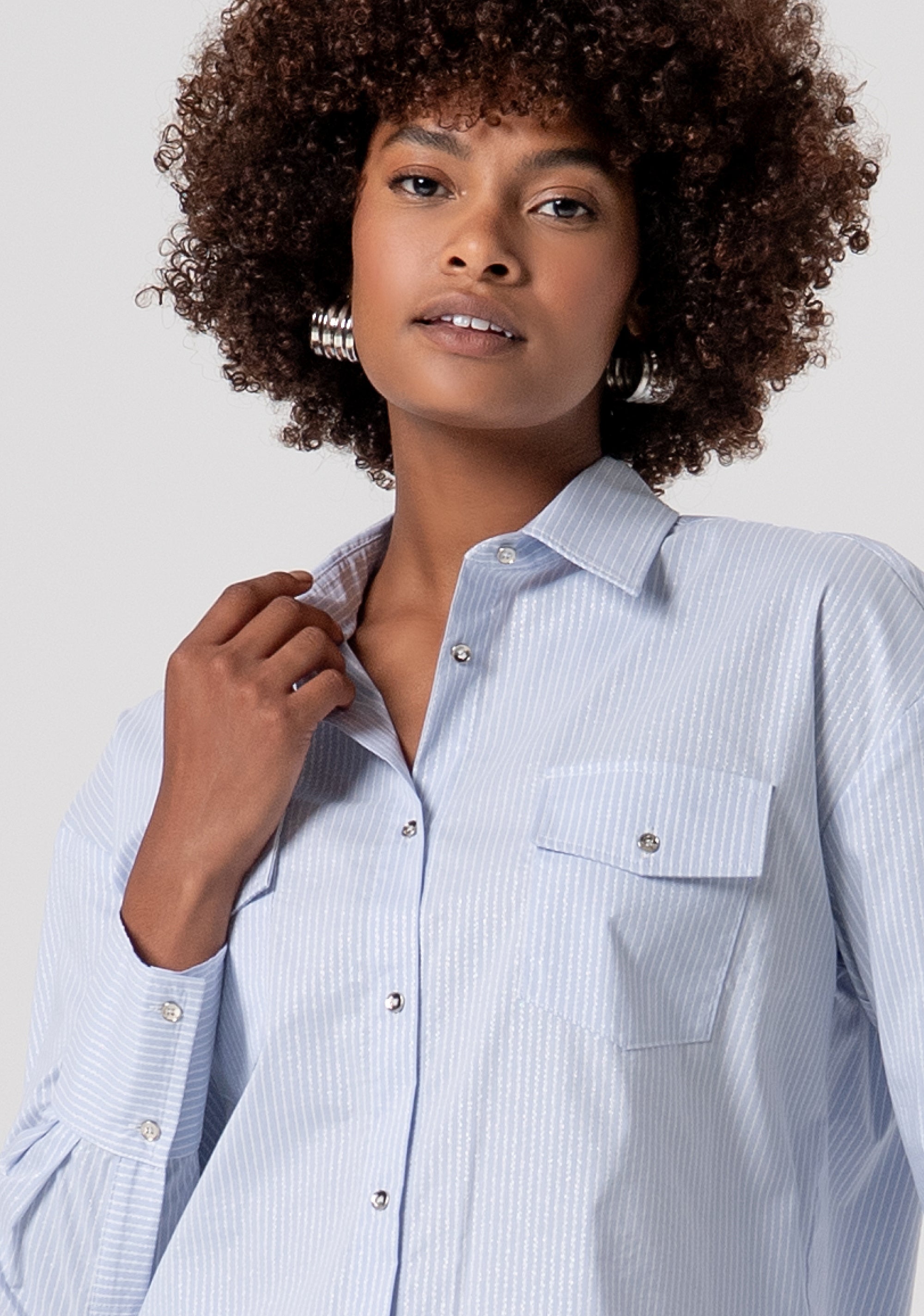 Camicia regular in popeline a righe FS26ST6009W520N8-L62 Fracomina