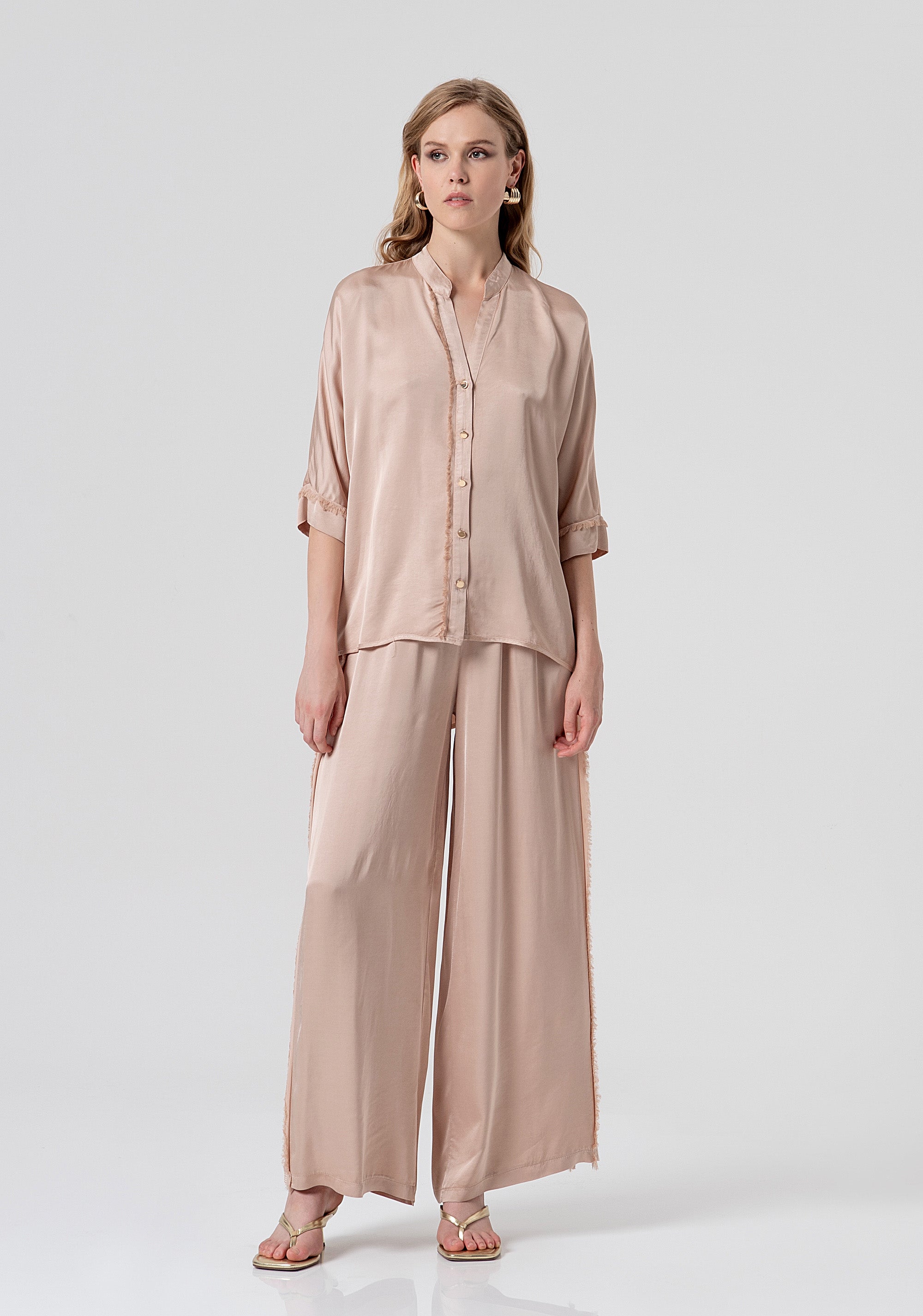 Camicia over in raso di viscosa FS26ST6014W41301-050 Fracomina