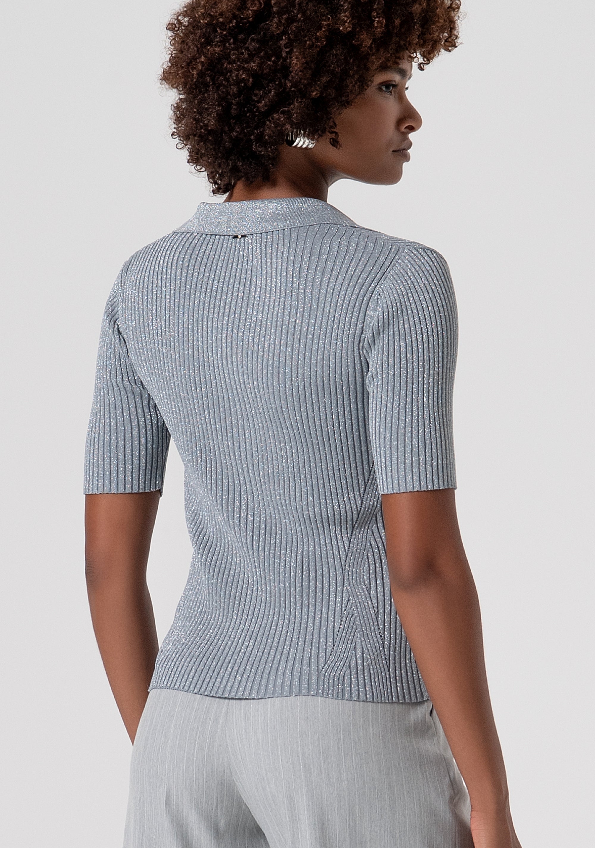 Polo slim in maglia con lurex FS26ST7001K564Q7-156 Fracomina