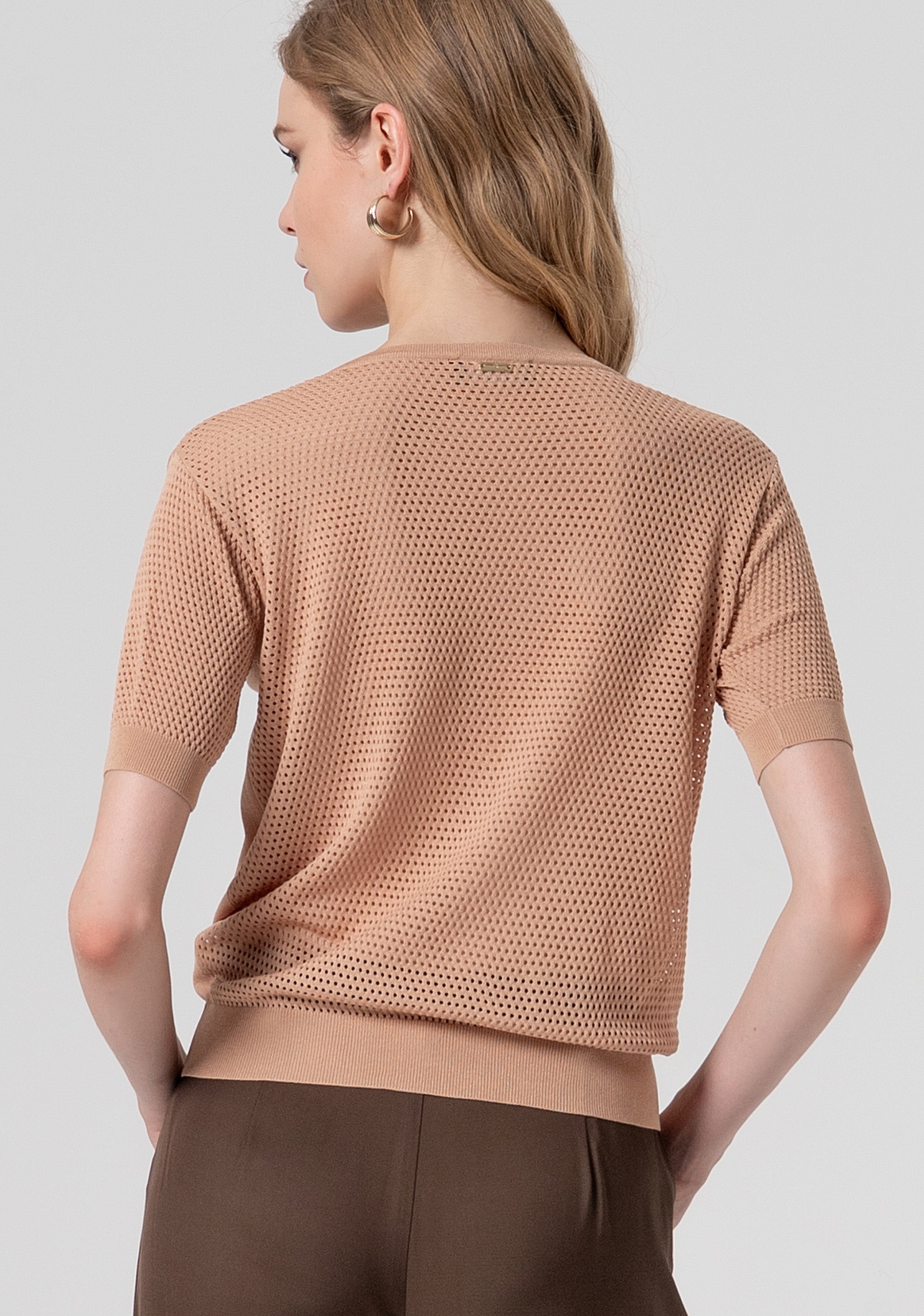 Maglia regular con punto rete FS26ST7003K55601-050 Fracomina