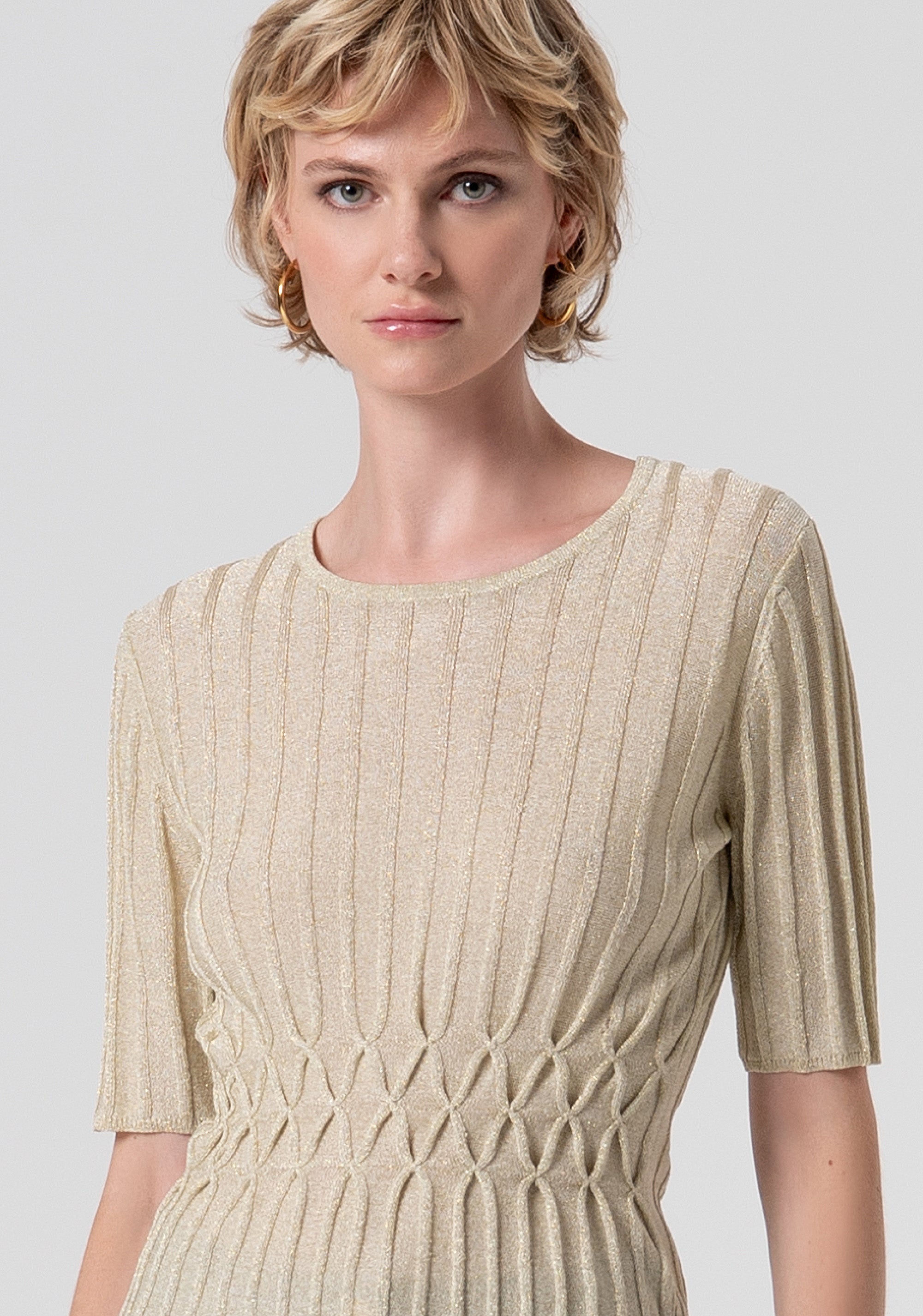 Maglia slim a costine con lurex FS26ST7004K414Q7-150 Fracomina