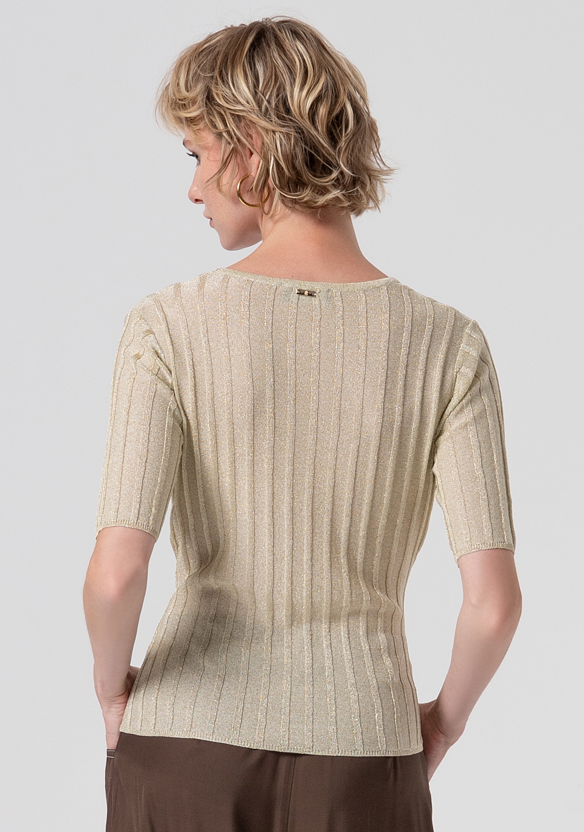 Maglia slim a costine con lurex FS26ST7004K414Q7-150 Fracomina