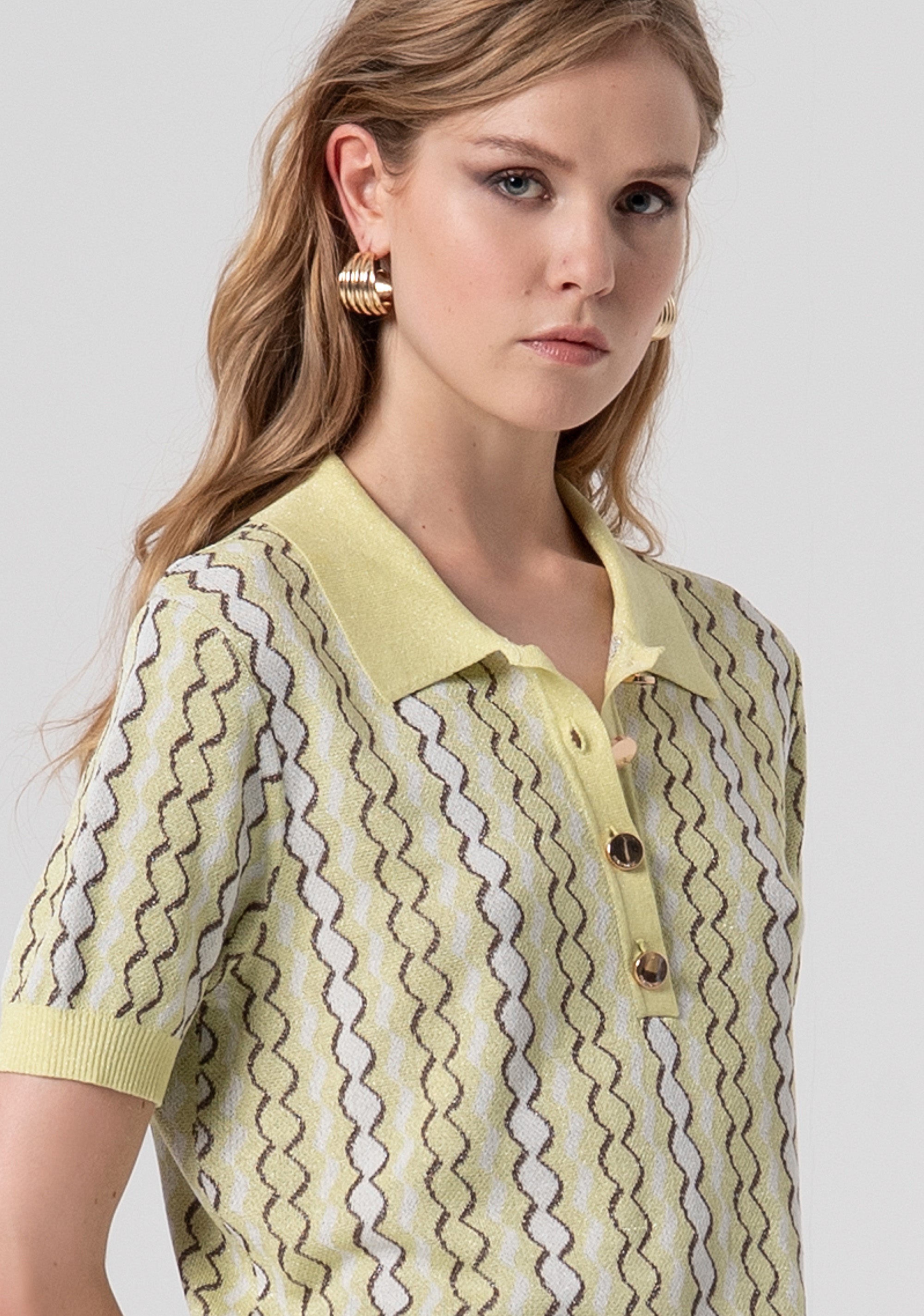 Polo regular in maglia con jacquard FS26ST7005K414F8-210 Fracomina