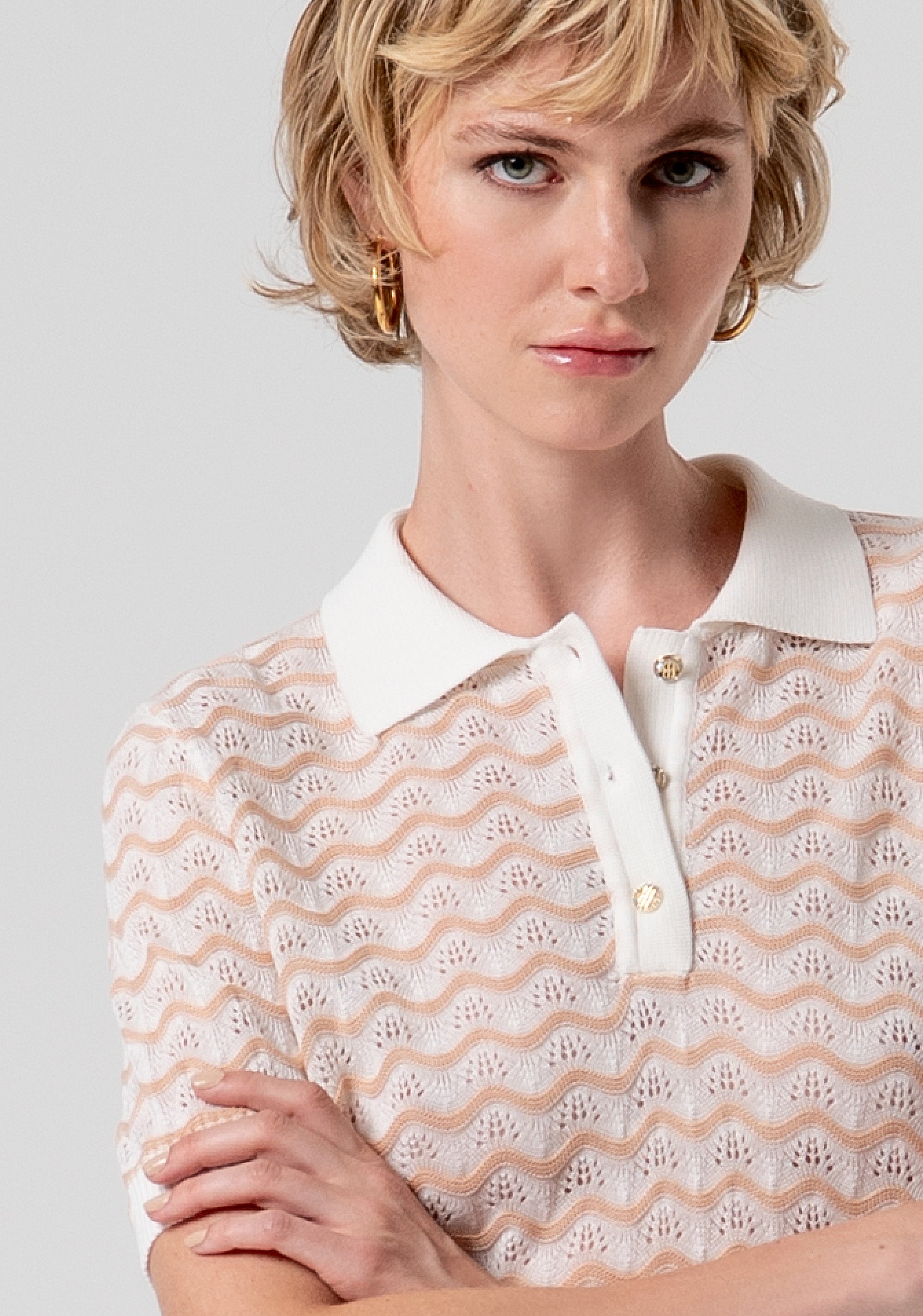 Polo regular in maglia con punto traforato FS26ST7006K41501-281 Fracomina