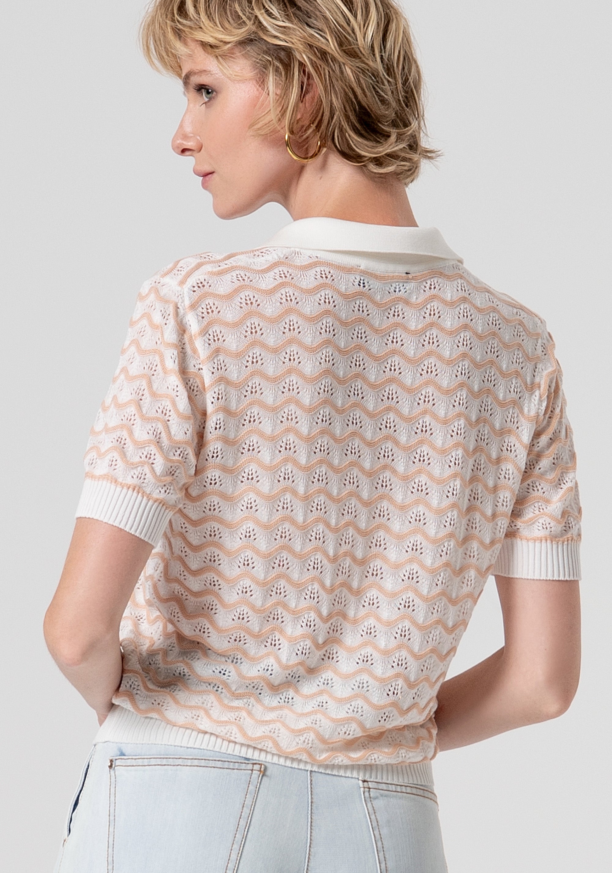 Polo regular in maglia con punto traforato FS26ST7006K41501-281 Fracomina