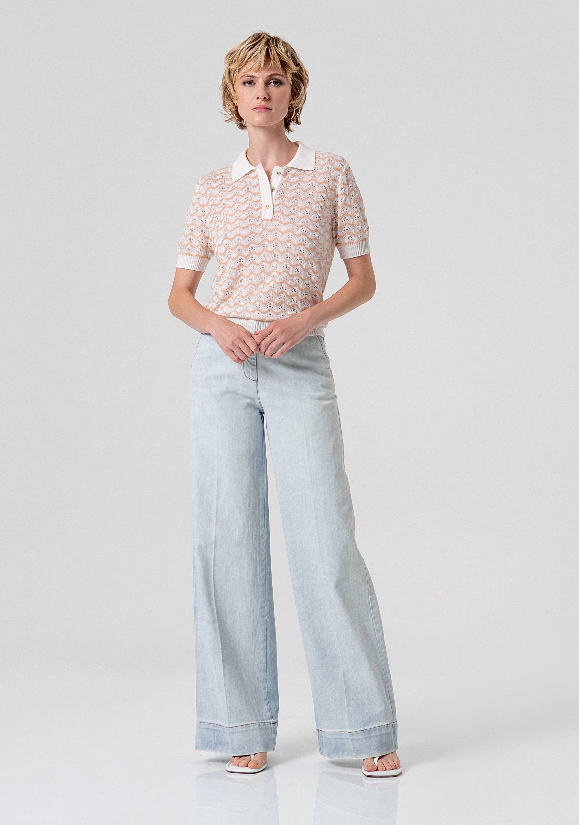 Polo regular in maglia con punto traforato FS26ST7006K41501-281 Fracomina