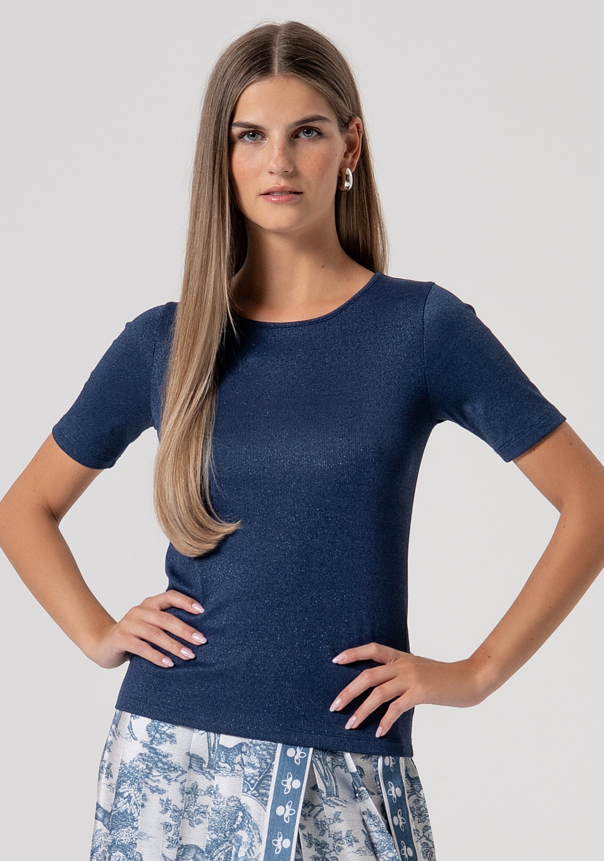 Maglia slim con lurex FS26ST7008K420Q7-064 Fracomina