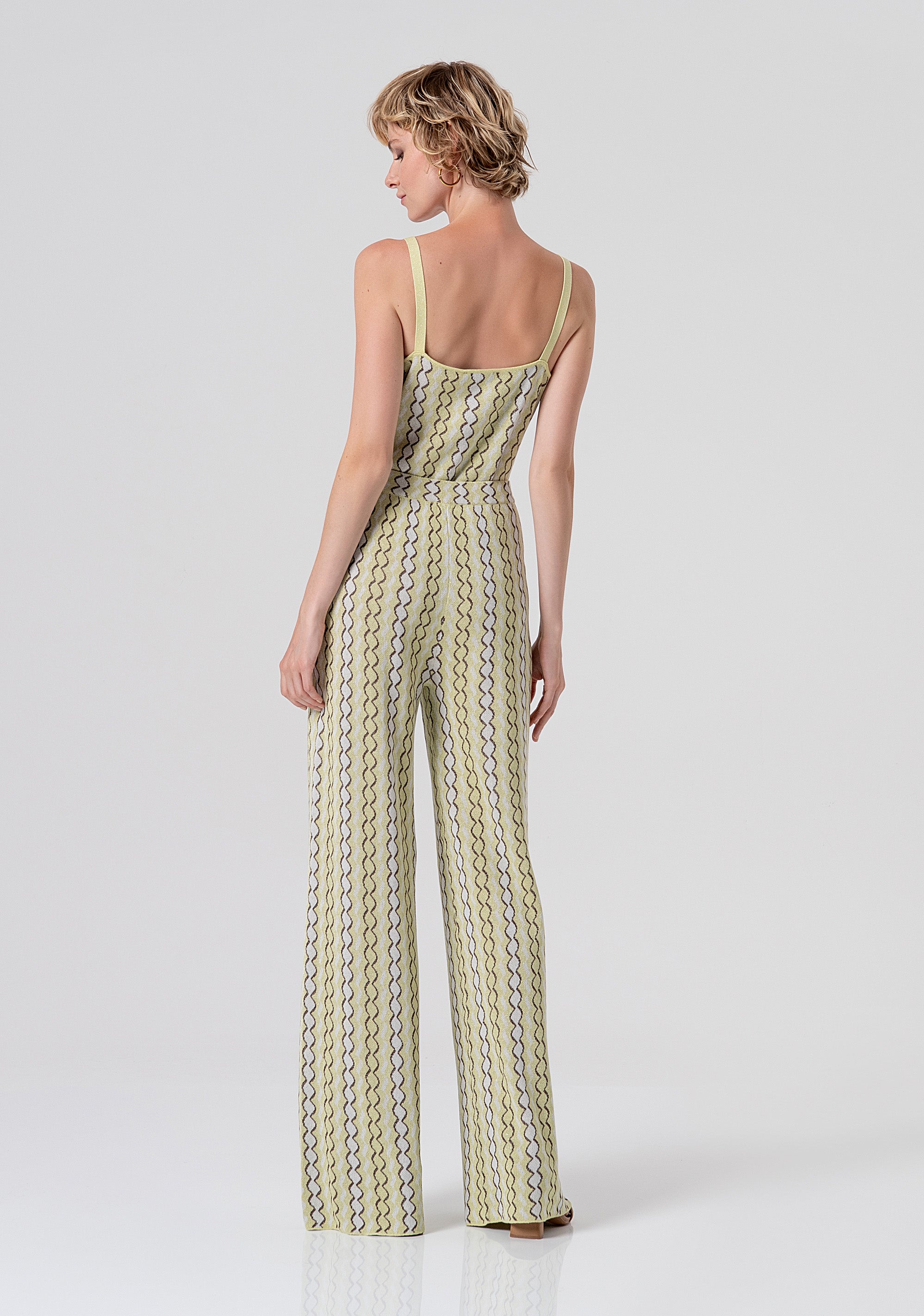 Pantalone flare a palazzo in maglia con jacquard FS26SV3001K414F8-210 Fracomina