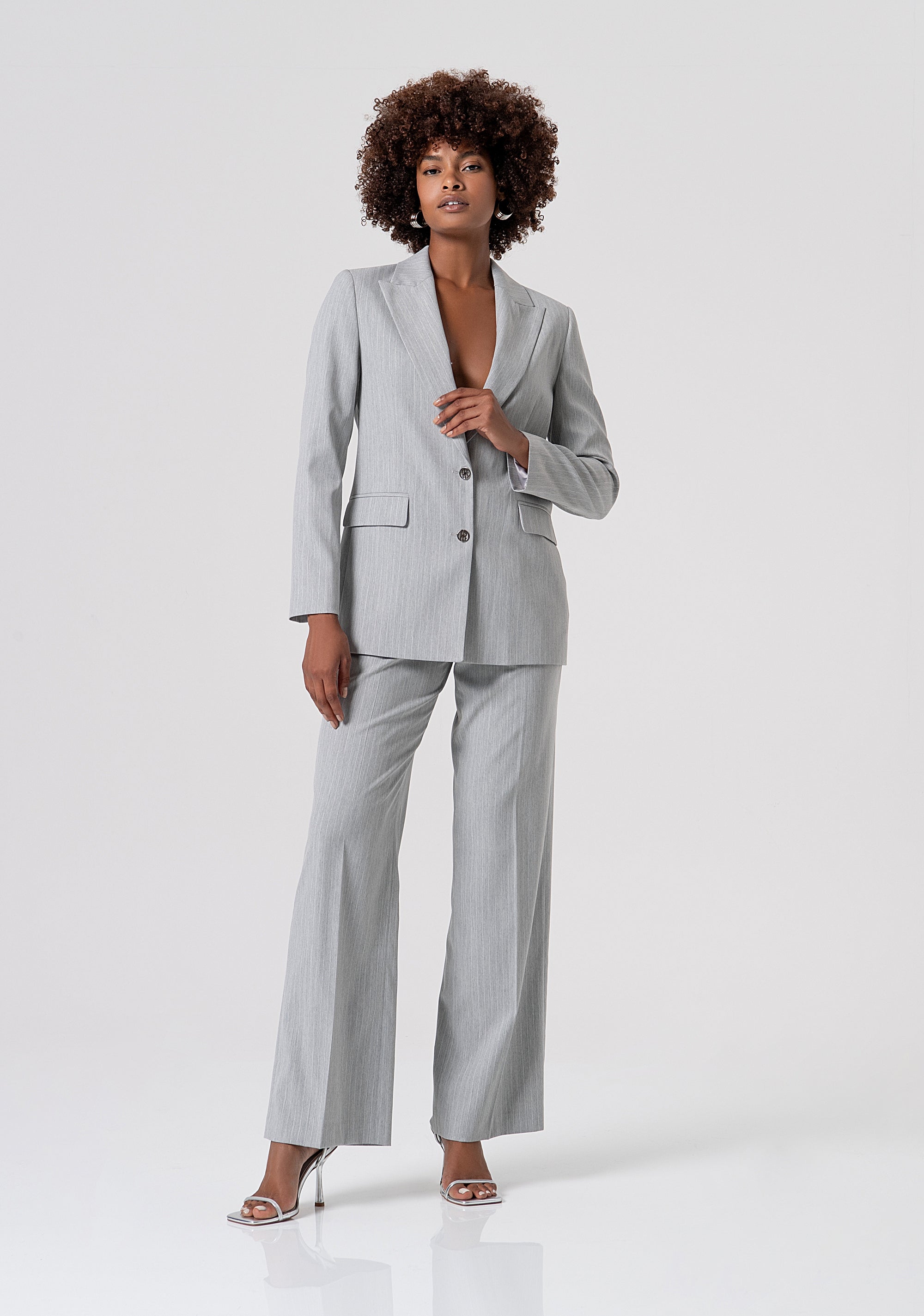 Pantalone flare a palazzo gessato FS26SV3004W587Q7-156 Fracomina