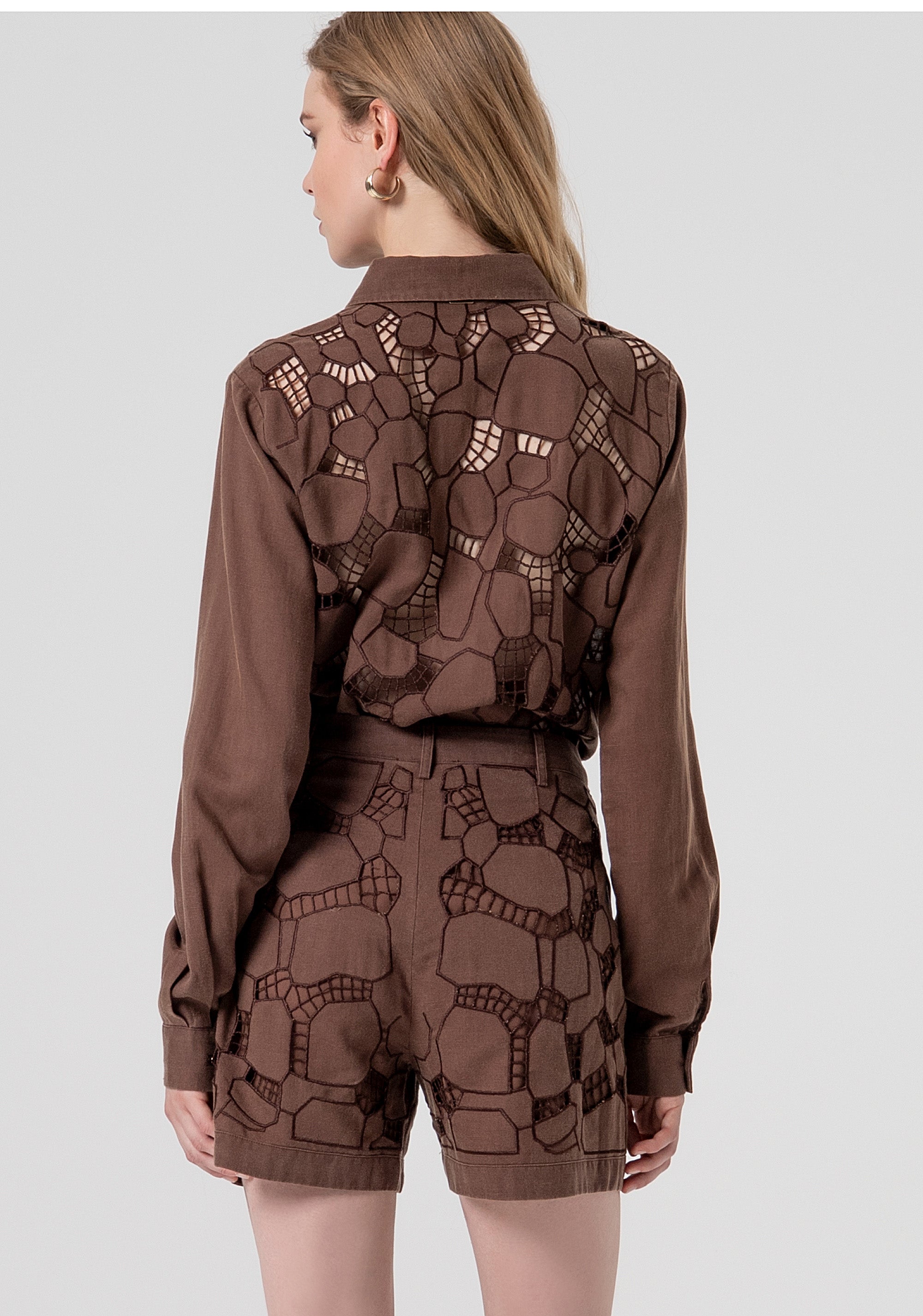 Pantaloncini regular in tessuto con ricami FS26SV6001W826E5-091 Fracomina