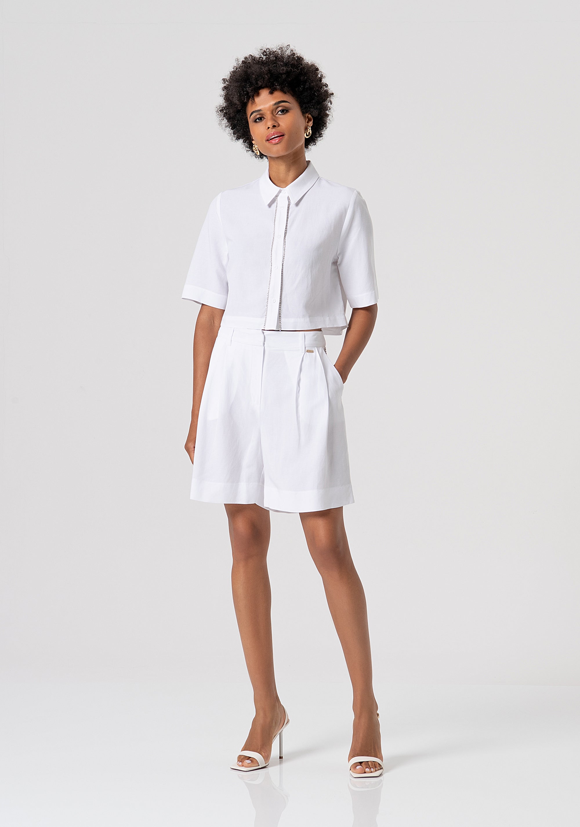 Pantaloncini regular con lino FS26SV6007W62201-278 Fracomina