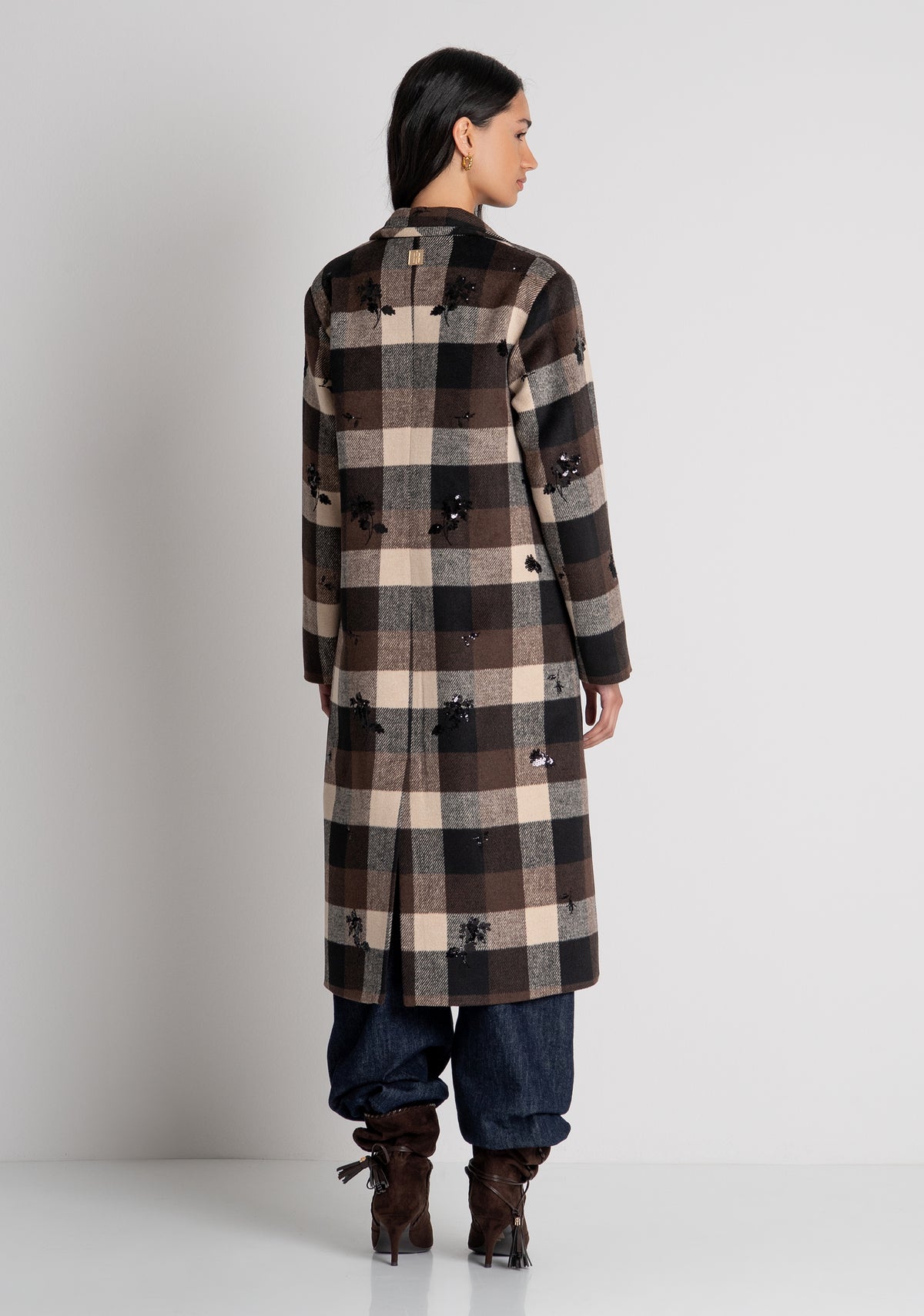 Cappotto regular lungo a quadri FS26WC1003W50495 FRACOMINA