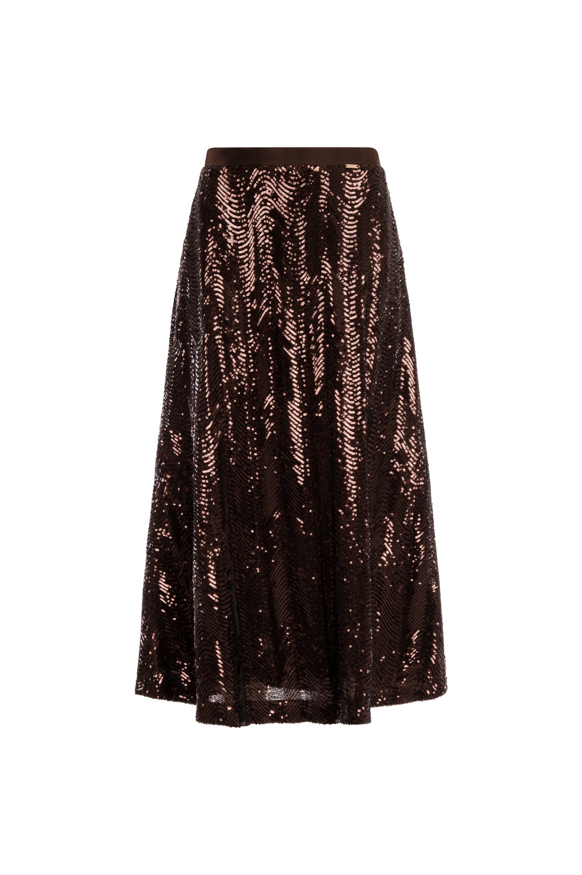 Gonna flare midi in tessuto con paillettes FS26WG2004W53601 FRACOMINA