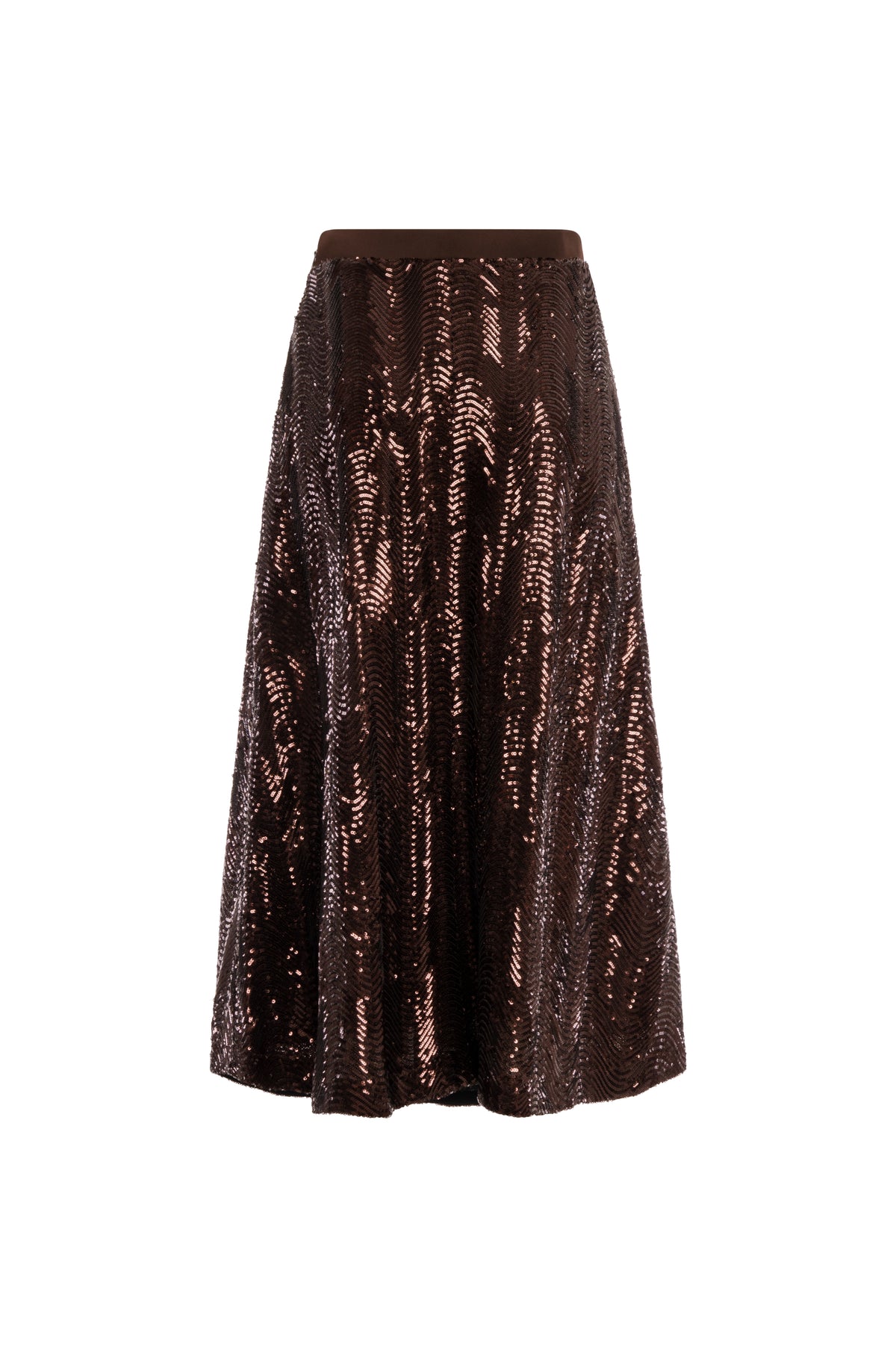 Gonna flare midi in tessuto con paillettes FS26WG2004W53601 FRACOMINA