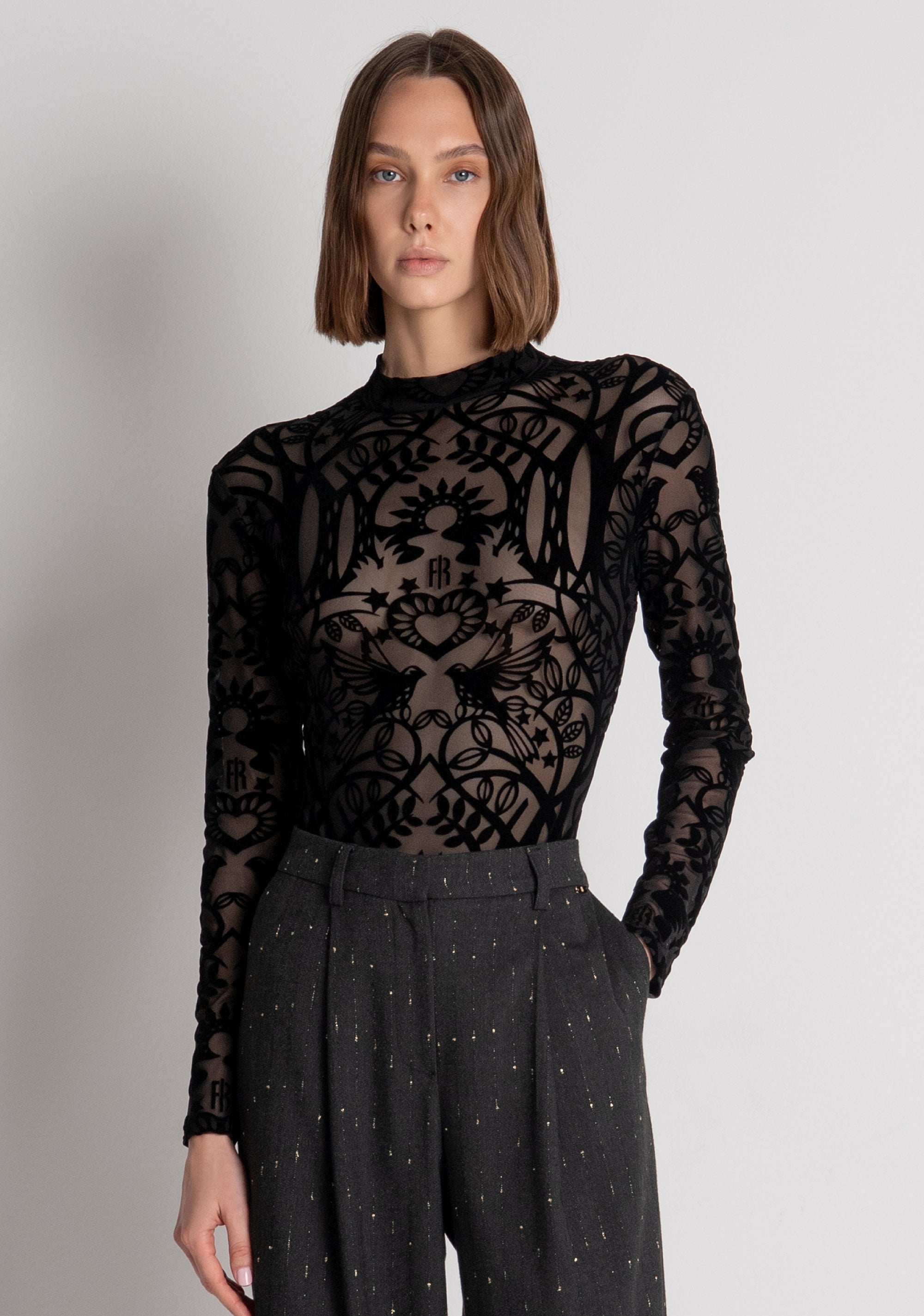 Body slim in pizzo FRACOMINA — immagine 2 di 5
