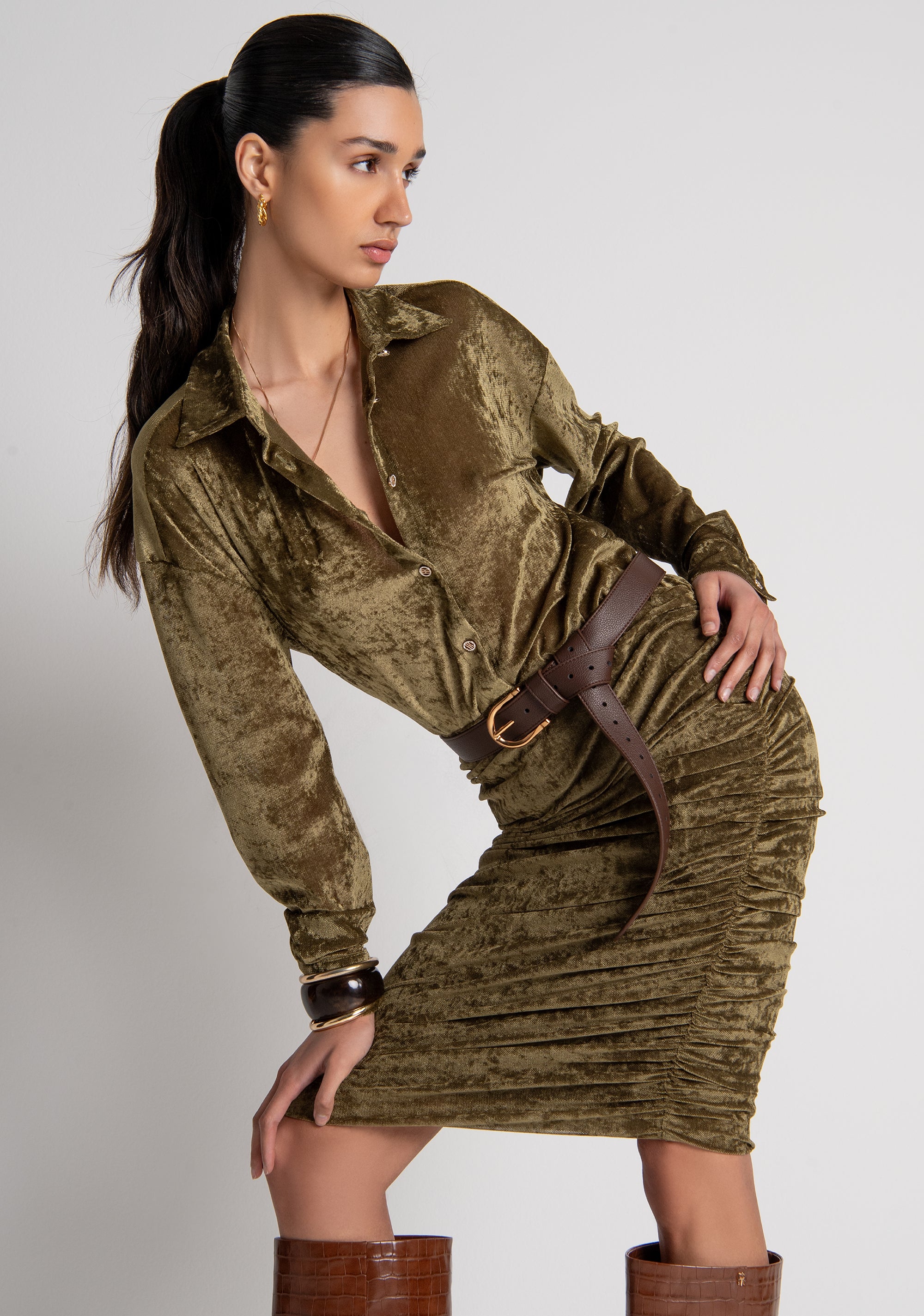 Camicia regular in velluto FRACOMINA — immagine 1 di 6
