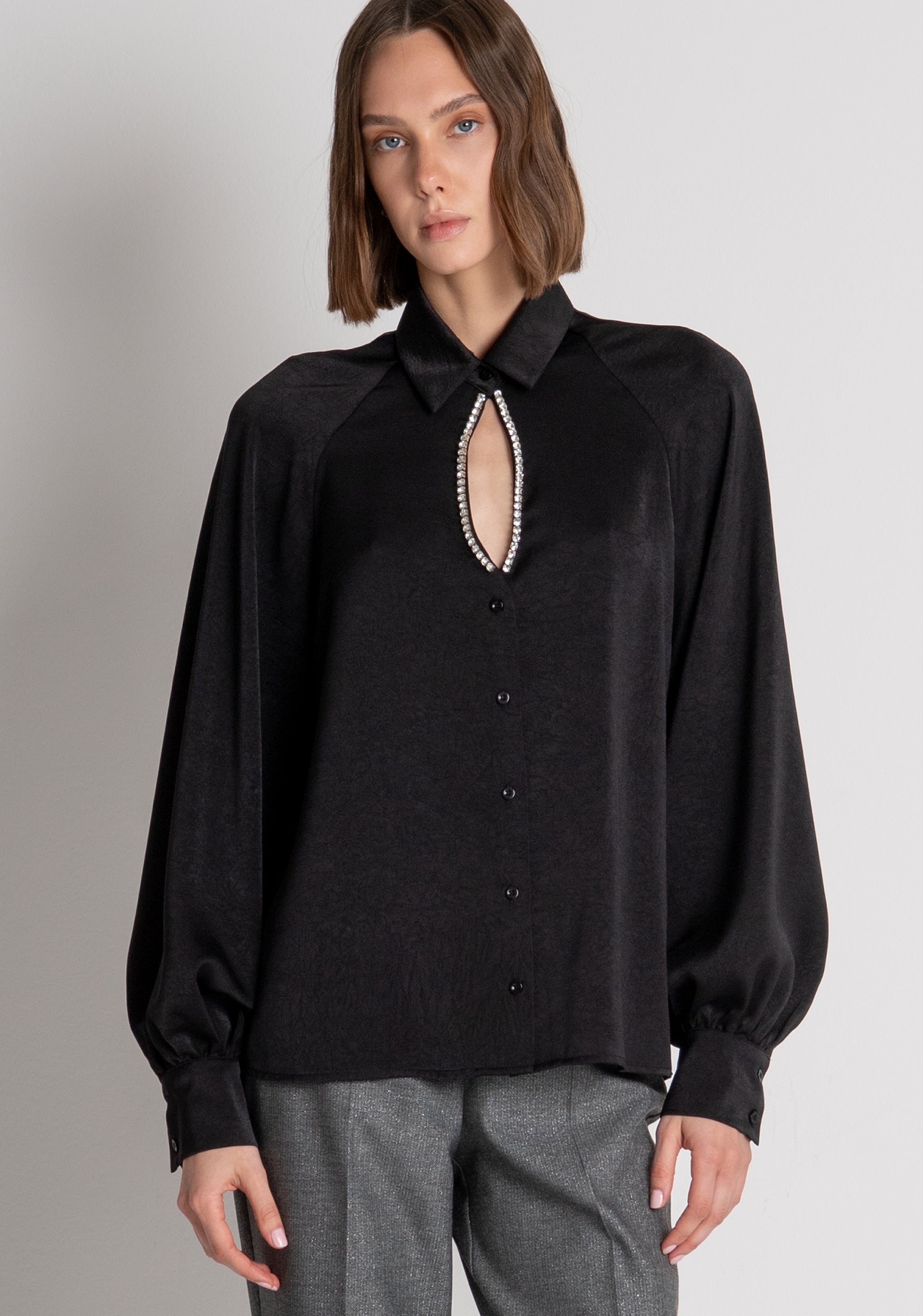 Camicia regular in raso FS26WT6008W86201 FRACOMINA