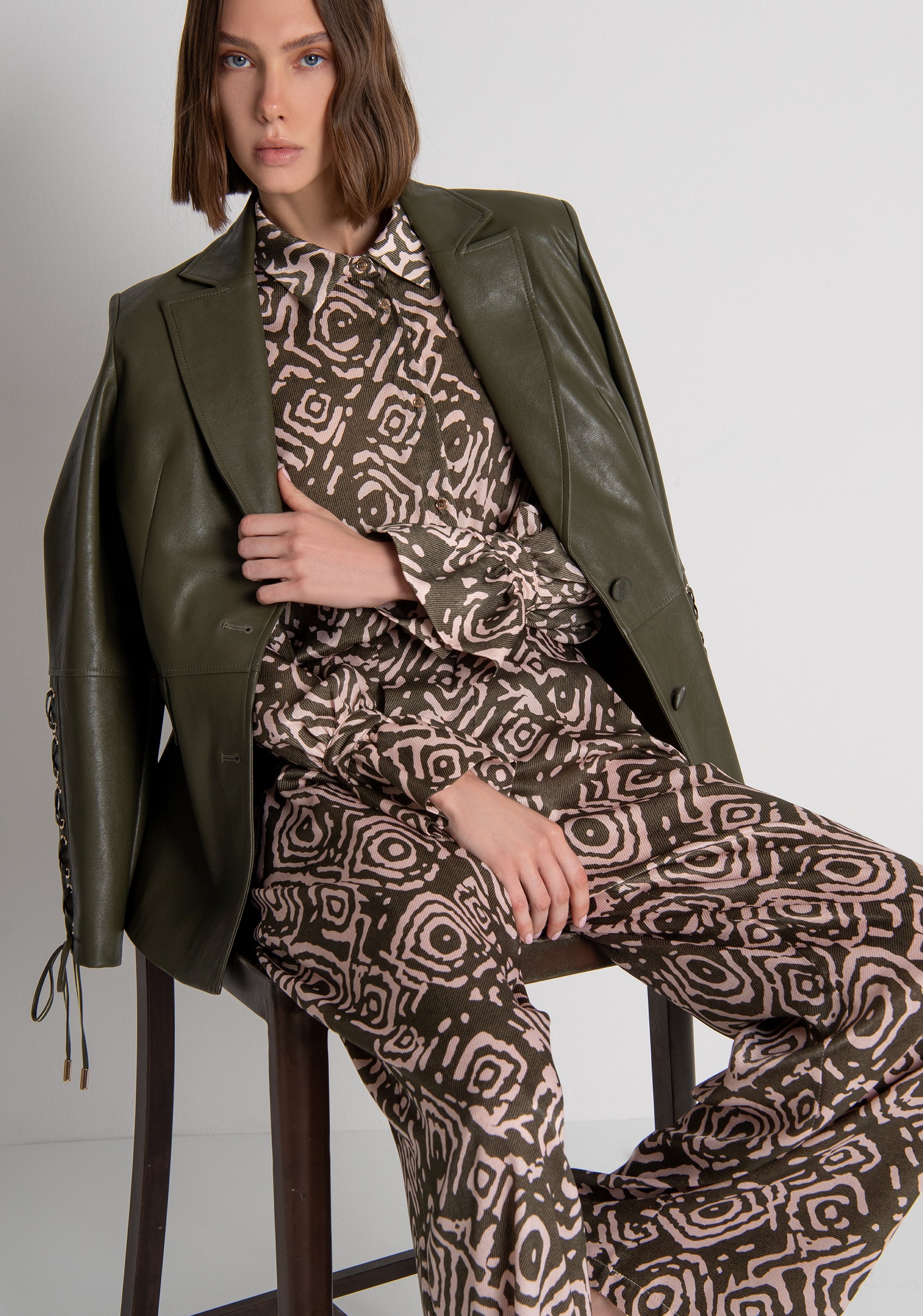 Camicia regular in fantasia geometrica FRACOMINA — immagine 1 di 6