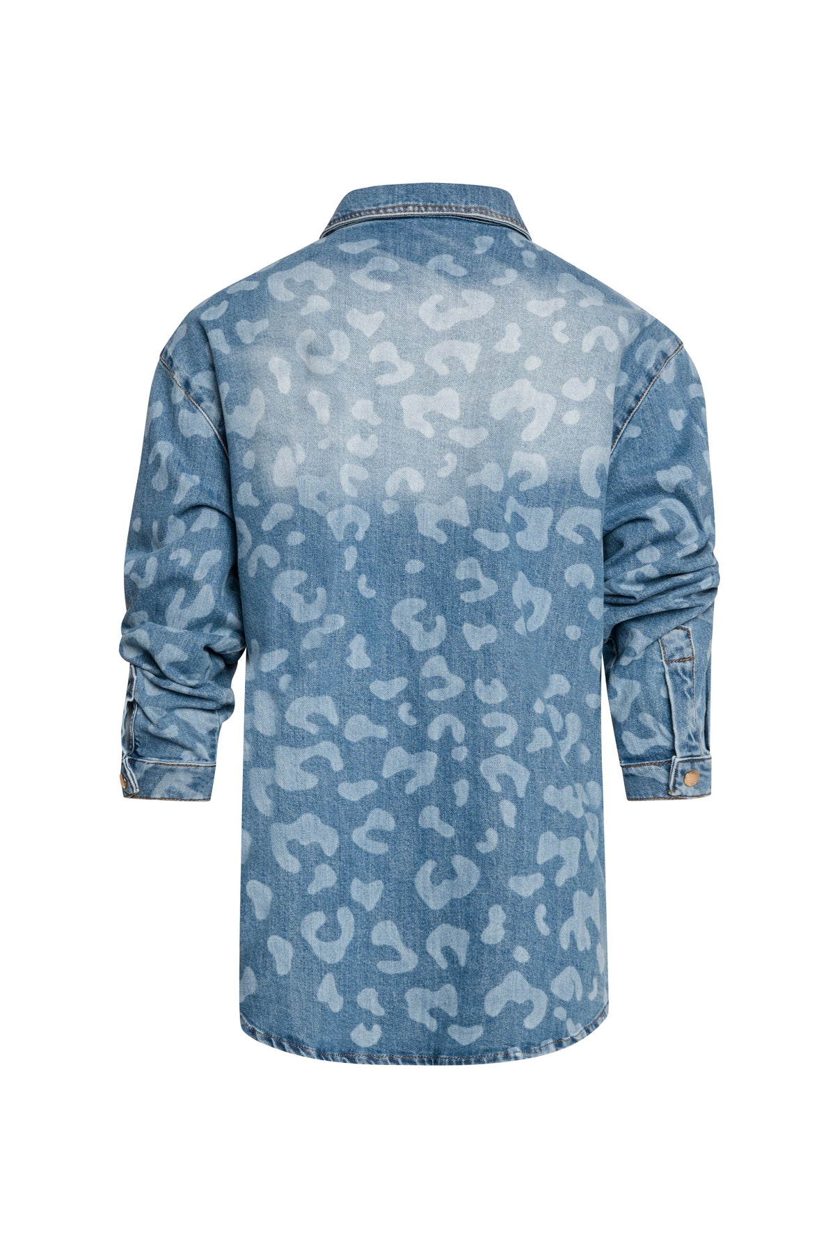 Camicia regular in denim con lavaggio medio e fantasia animalier FS26WT6016D401L7-K02 Fracomina