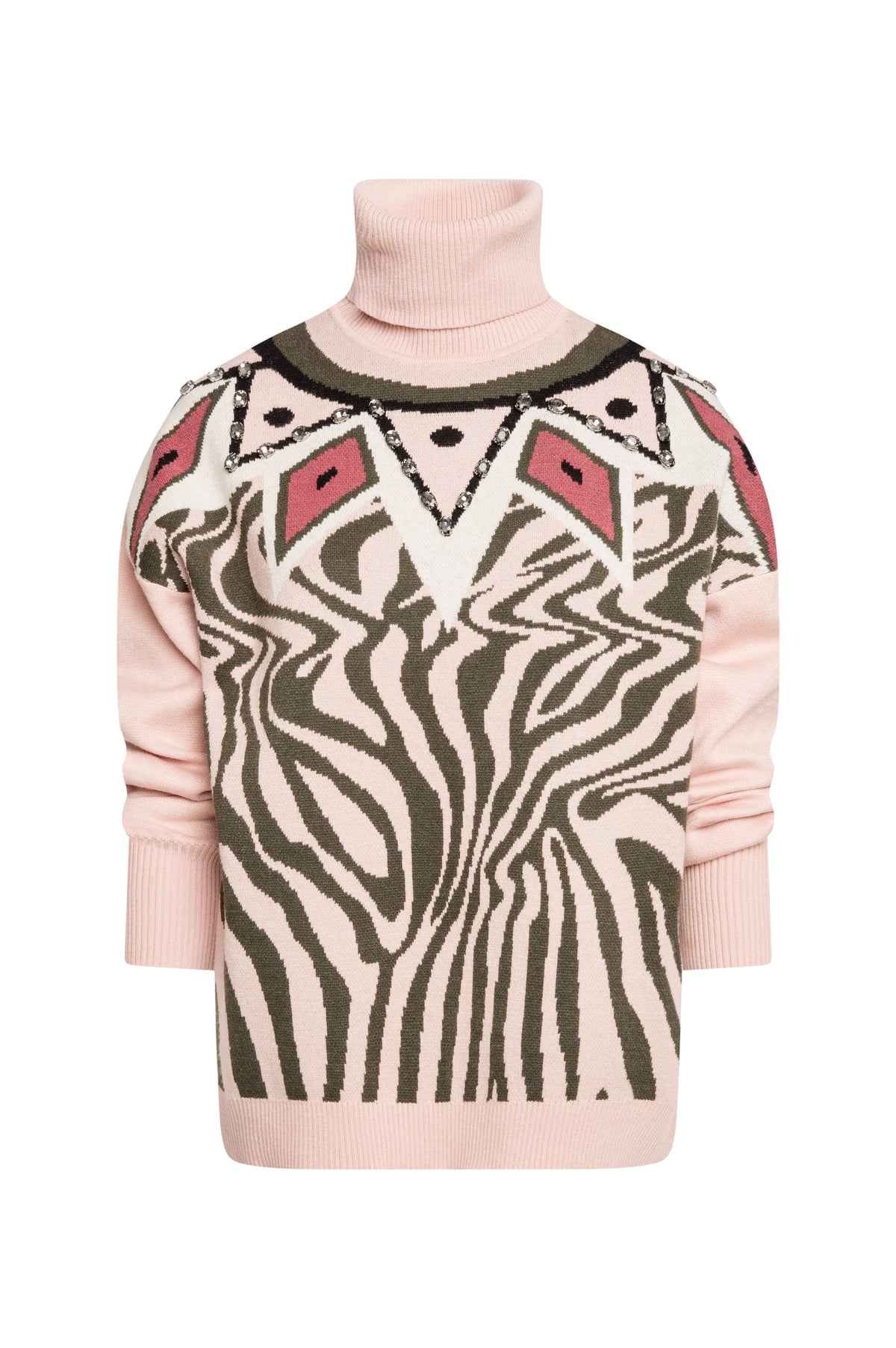 Maglia regular con jacquard animalier FS26WT7002K504F8-K37 Fracomina