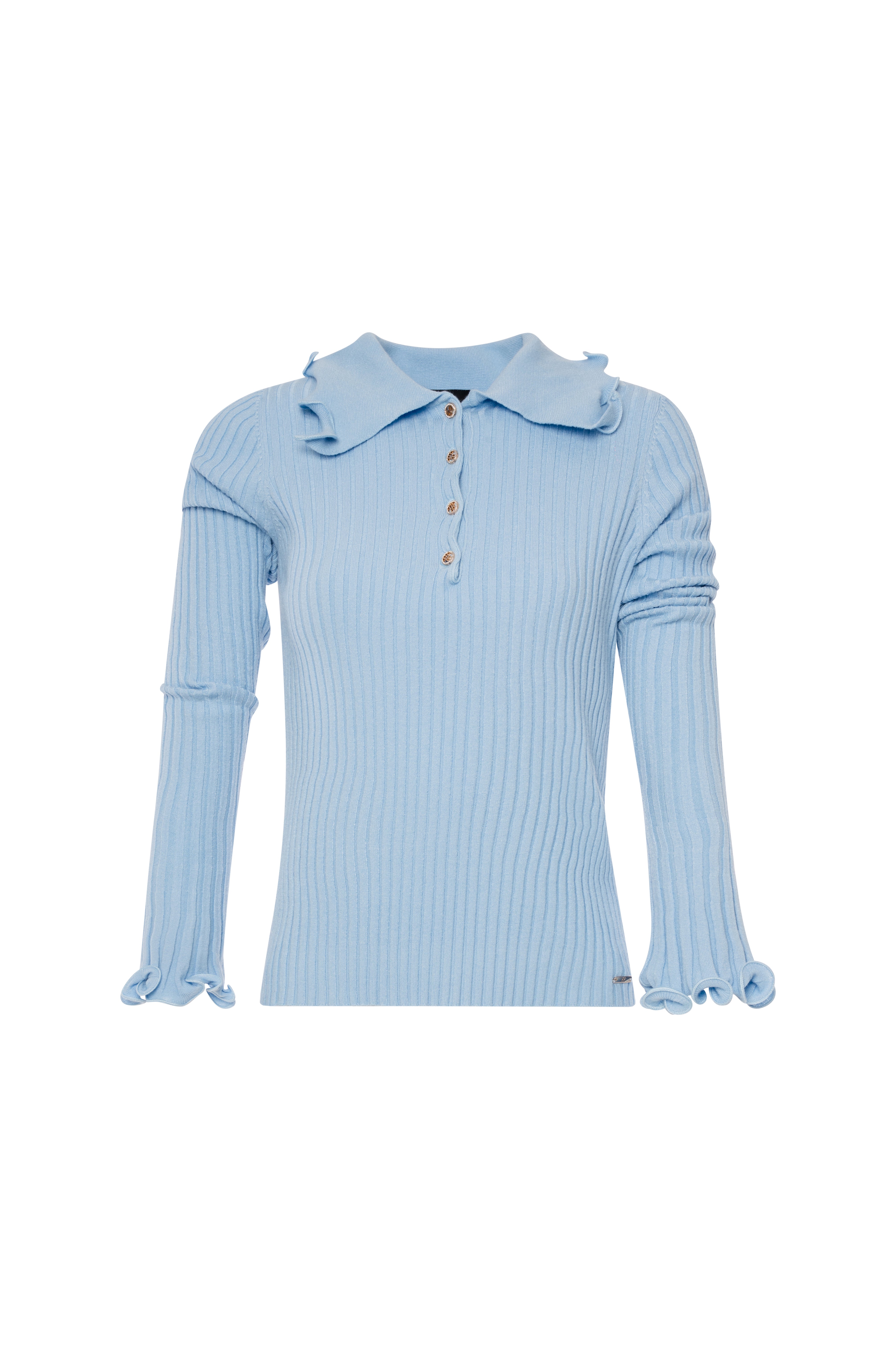 Maglia slim modello polo con rouches FS26WT7034K42001 FRACOMINA