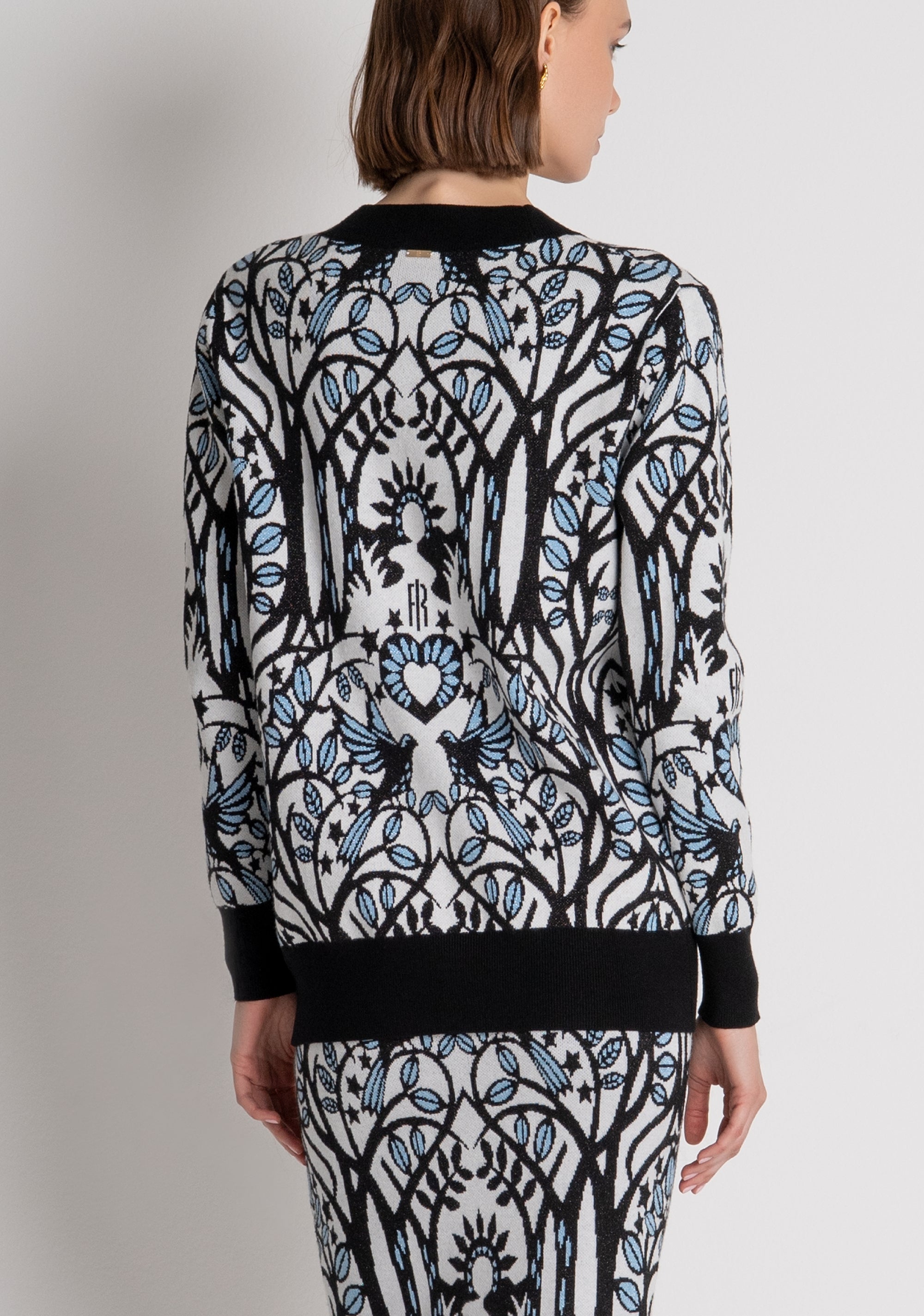 Cardigan regular in jacquard FS26WT8001K502F8 FRACOMINA