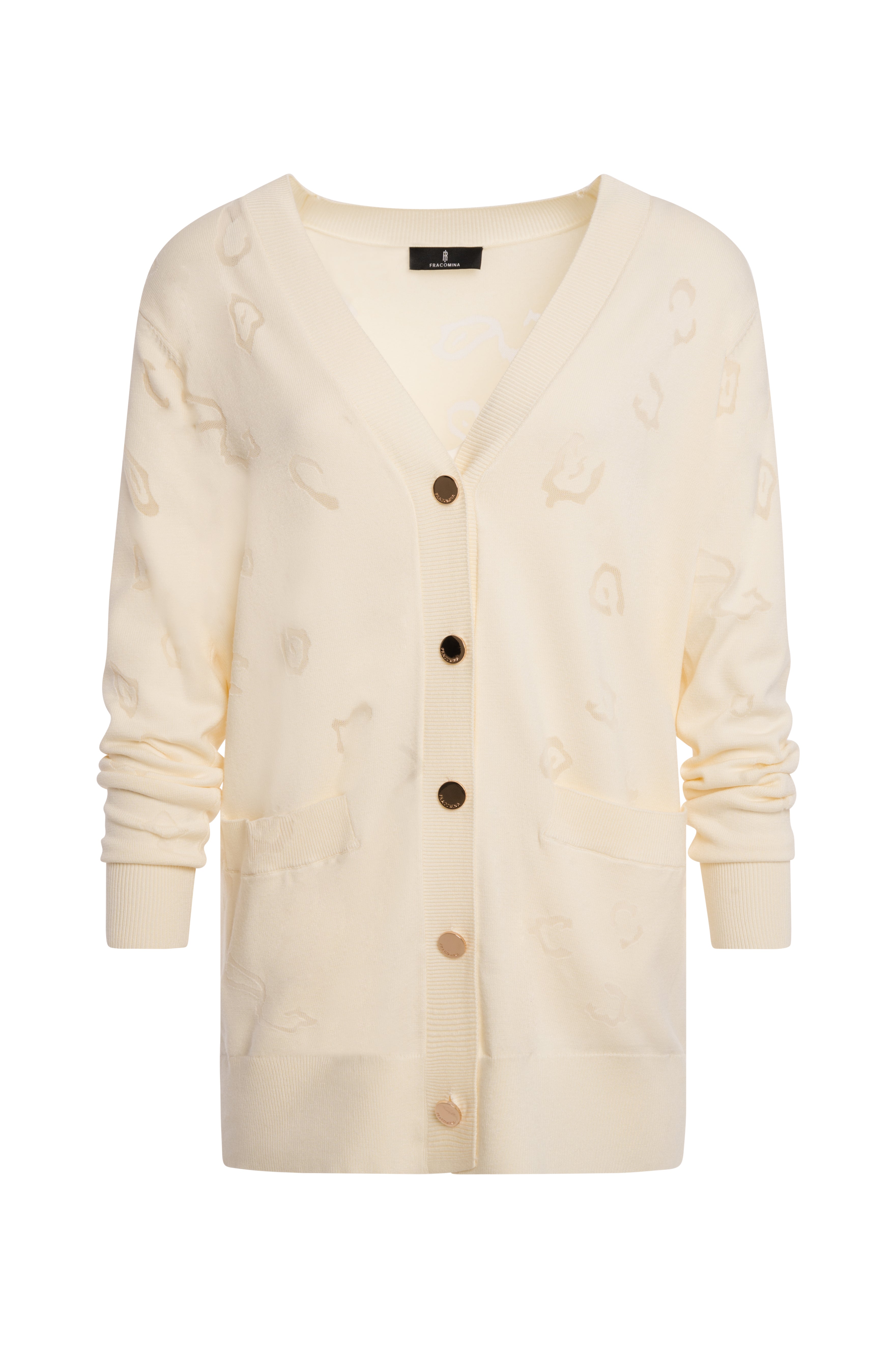 Cardigan regular in fantasia animalier FS26WT8002K414F8-108 Fracomina