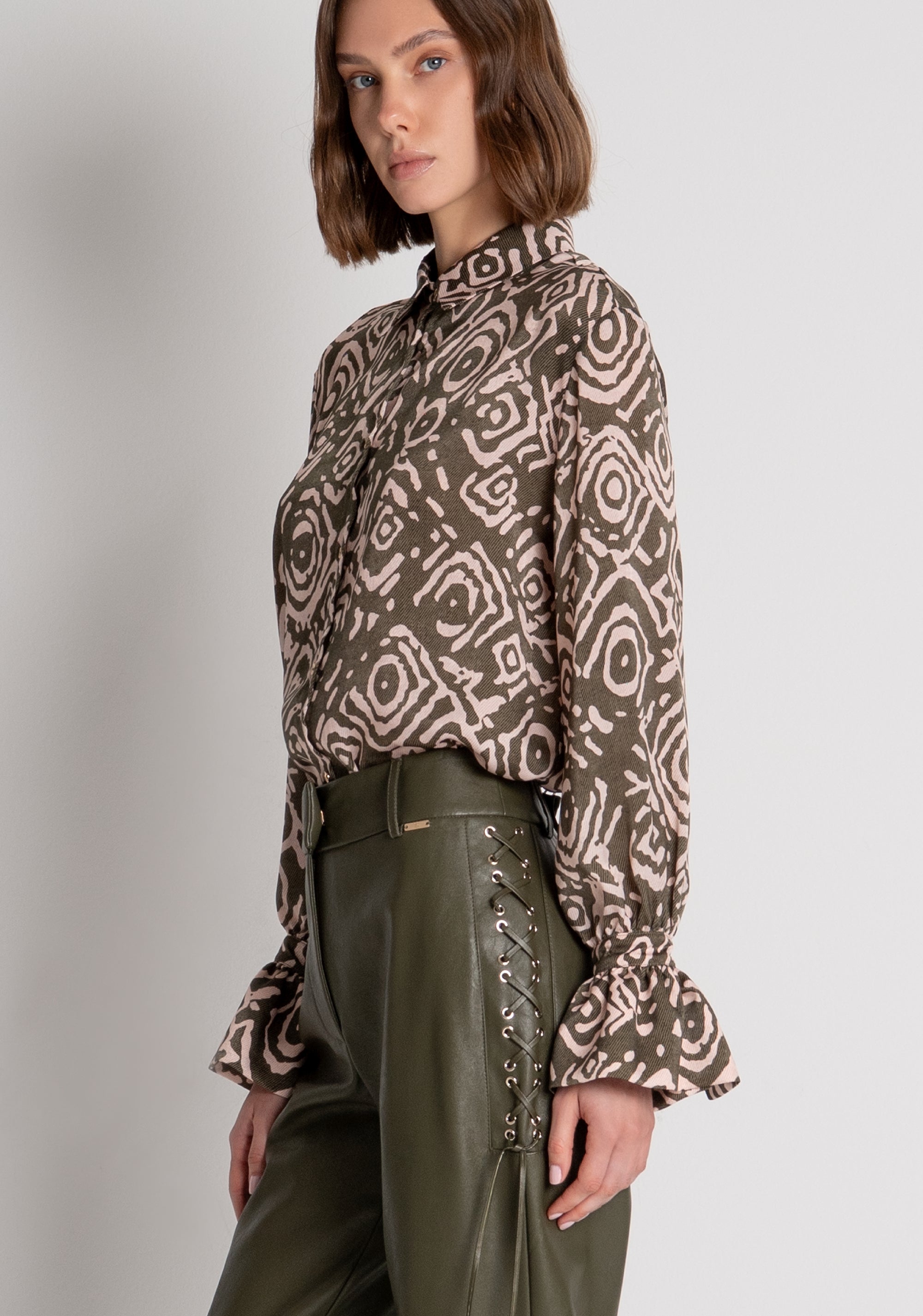 Pantalone regular in finta pelle FRACOMINA — immagine 3 di 6