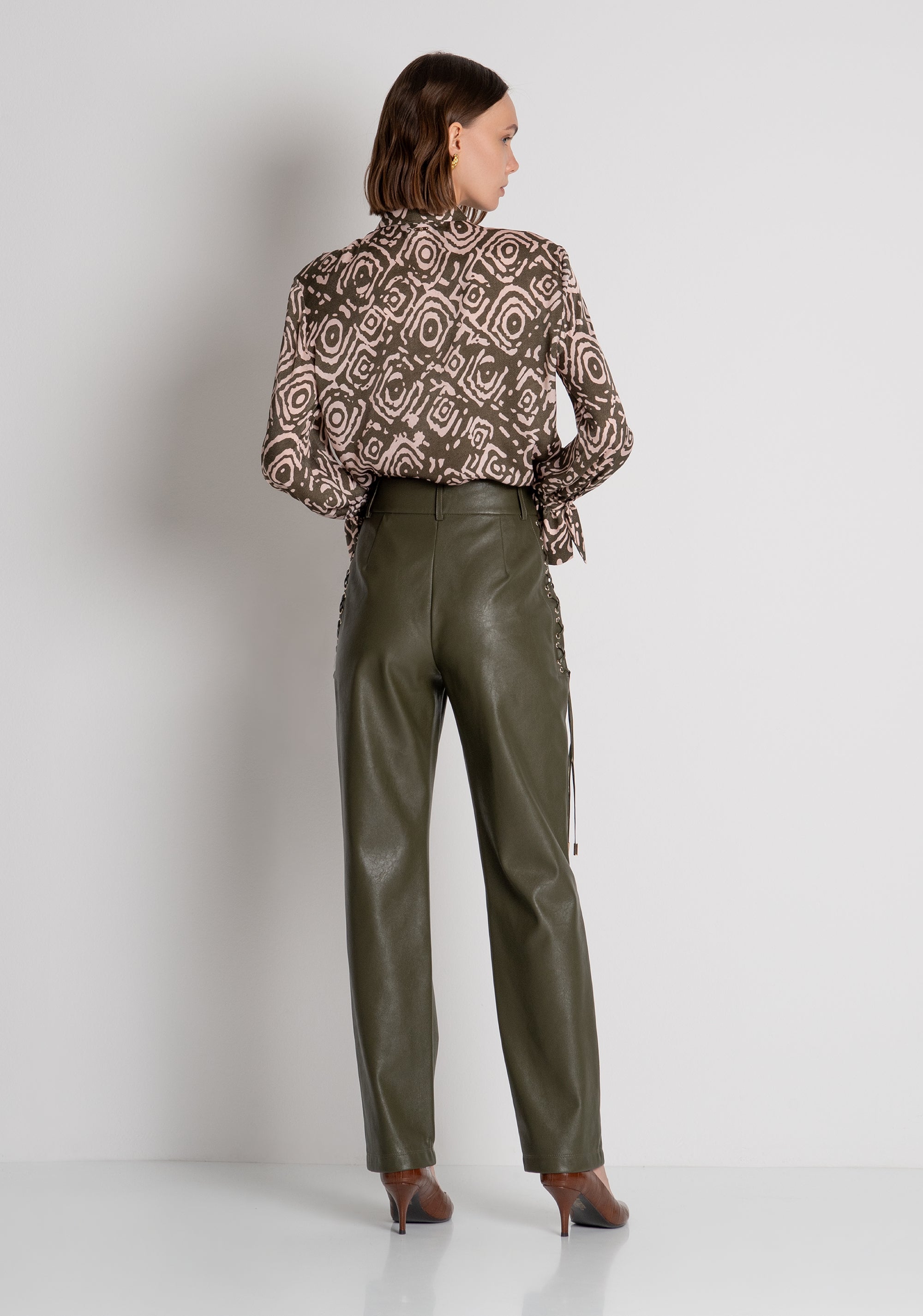 Pantalone regular in finta pelle FRACOMINA — immagine 4 di 6