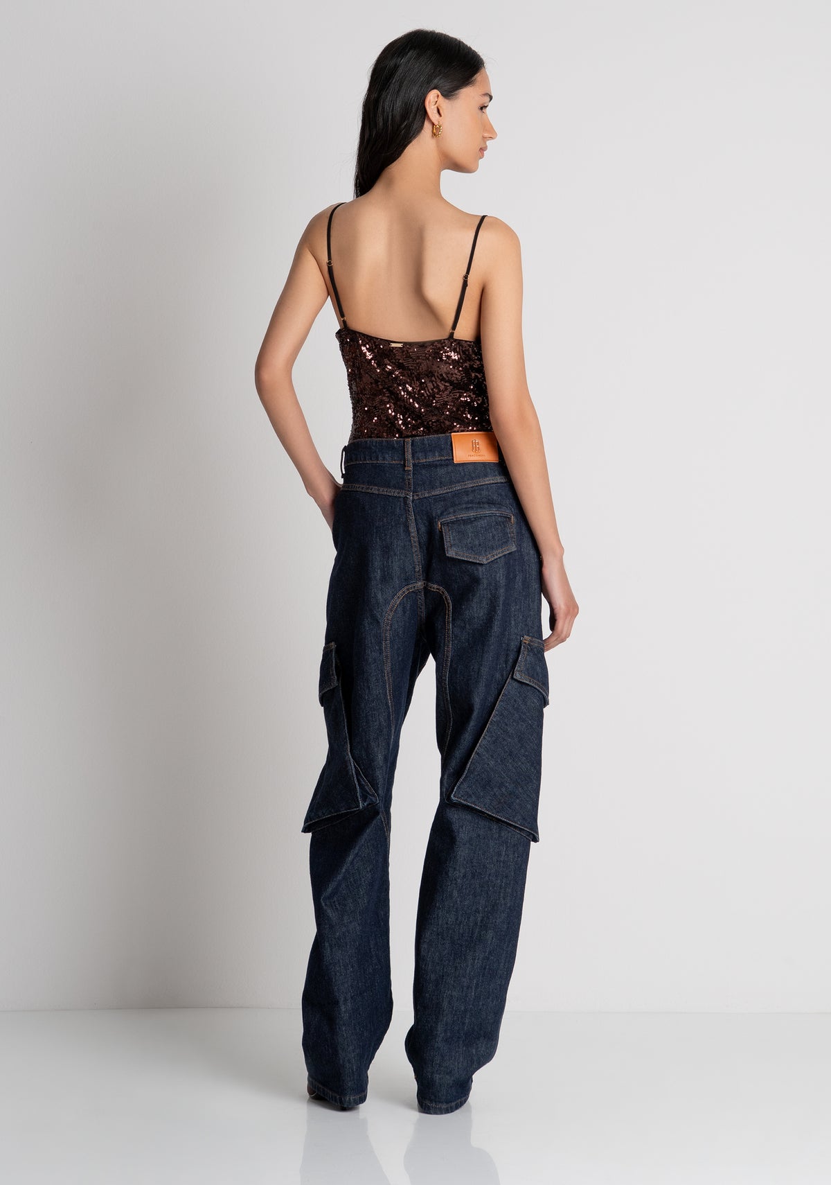 Jeans carrot balloon fit in denim con lavaggio scuro FS26WVC001D40193 FRACOMINA