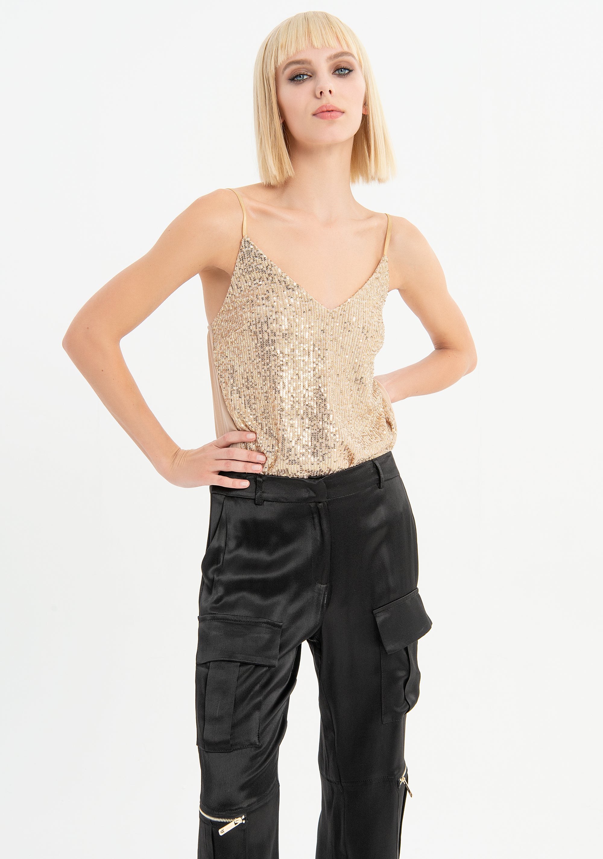 Pantalone cargo con tasconi laterali