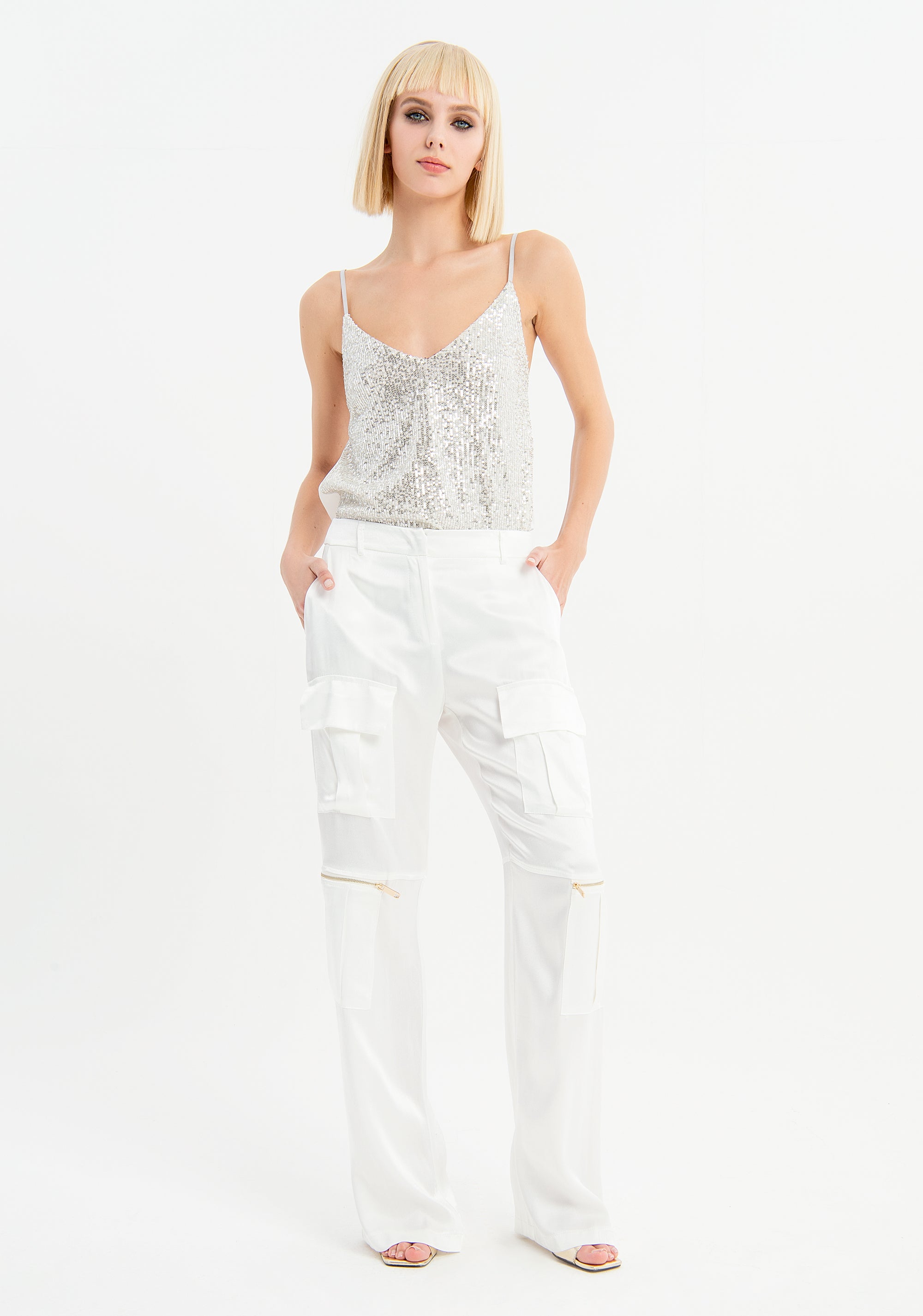 Pantalone cargo con tasconi laterali