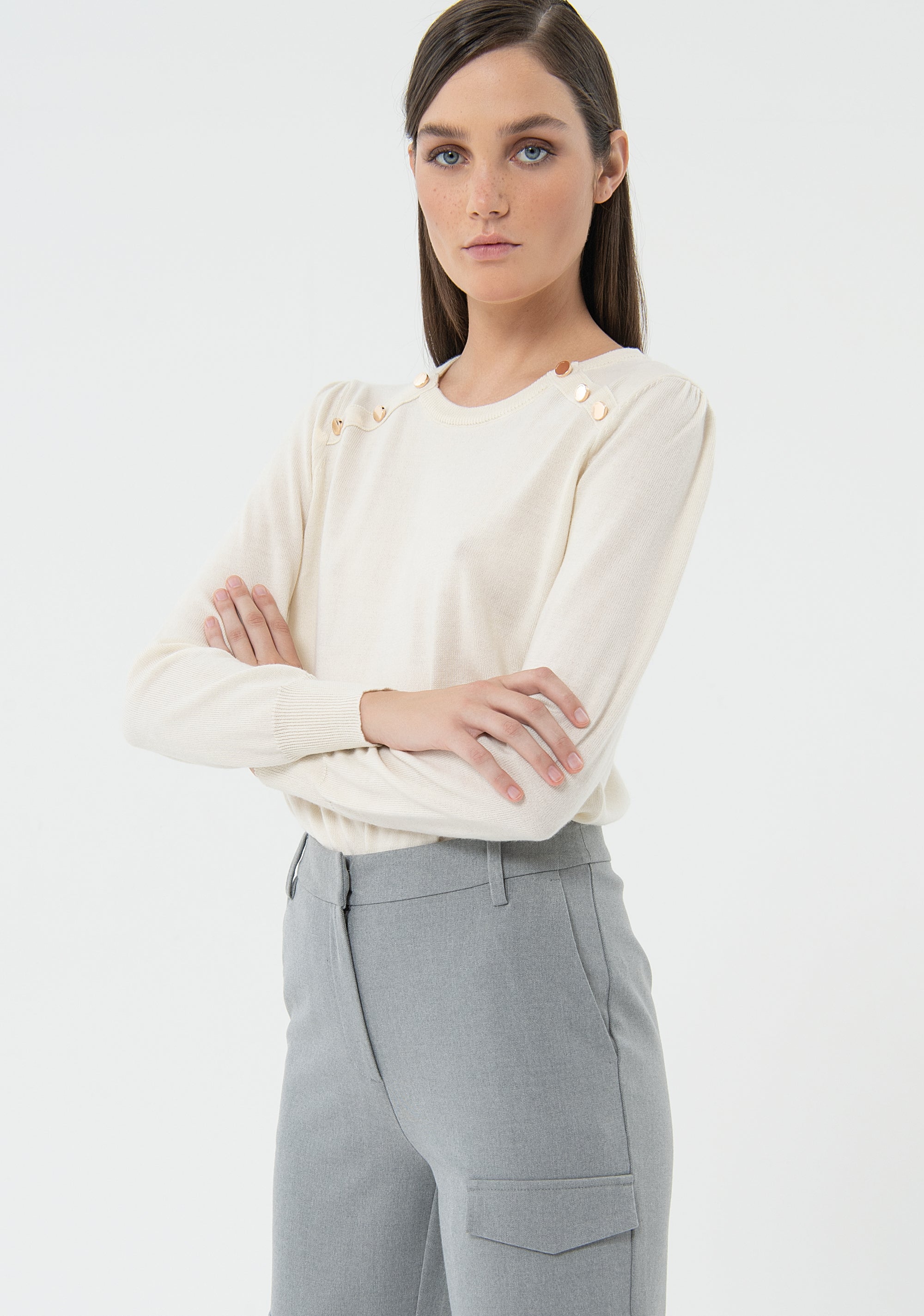 Pantalone in panno con tasconi