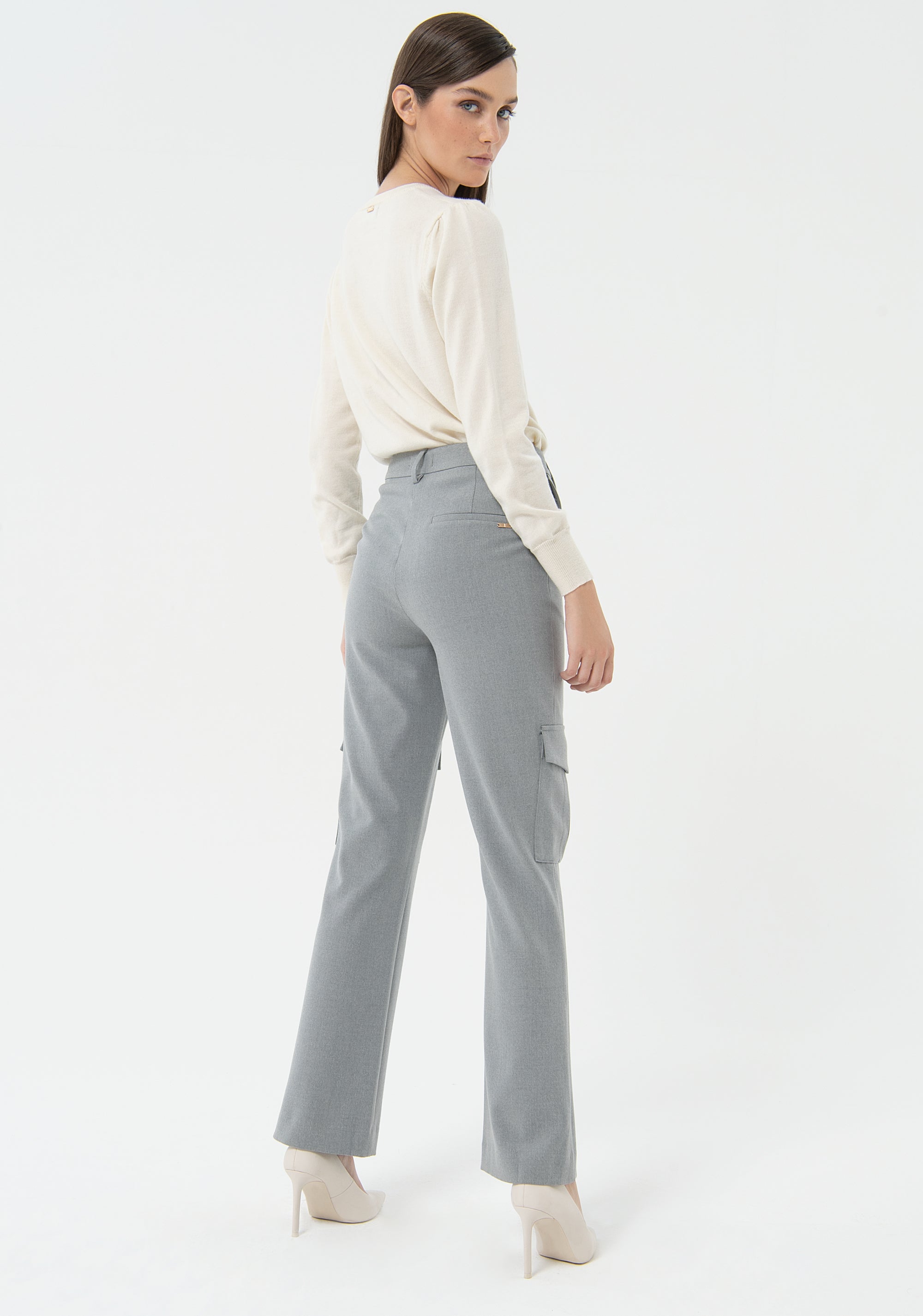 Pantalone in panno con tasconi